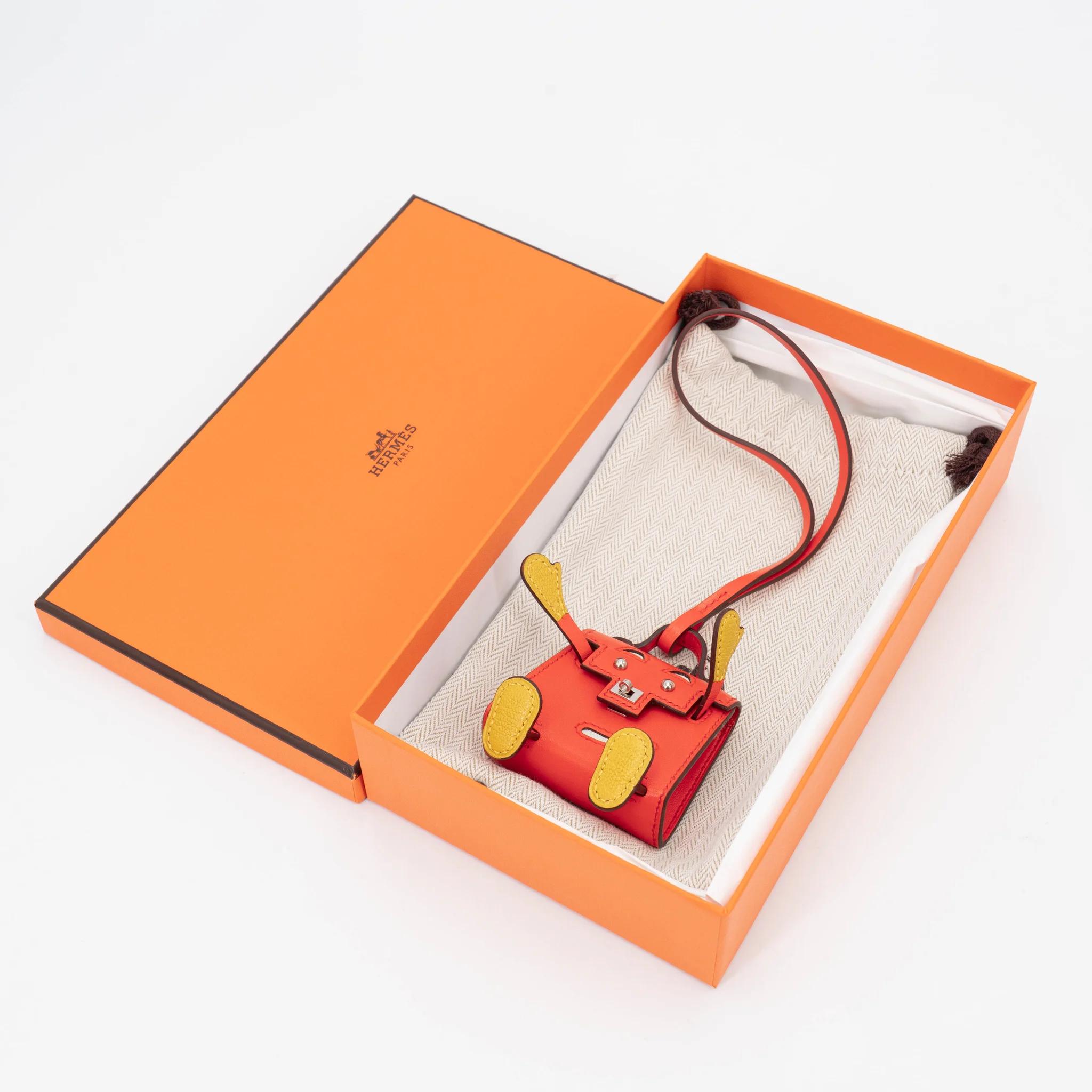 Unused ( Rank NS ) HERMÈS Kelly Doll charm Orange Poppy (8V) Tadelakt Palladium hardware B (2023) - 3
