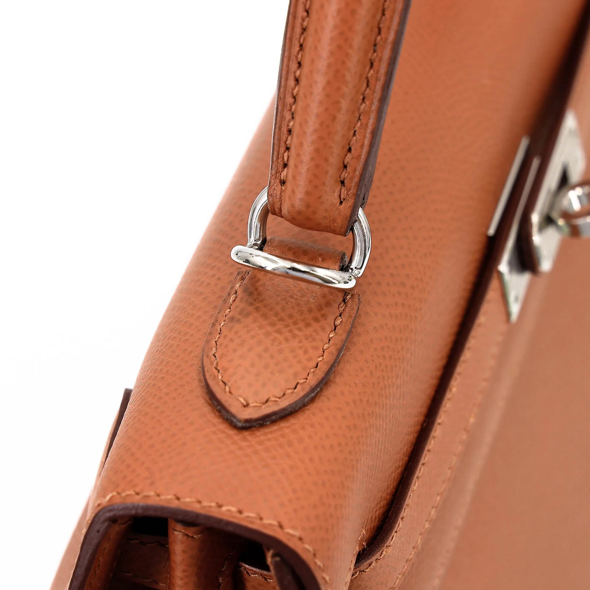 Excellent ( Rank SA ) HERMÈS Kelly 25 Sellier Verso Gold (37) Jaune Ambre (9D) Epsom Palladium hardware Y (2020) - 9