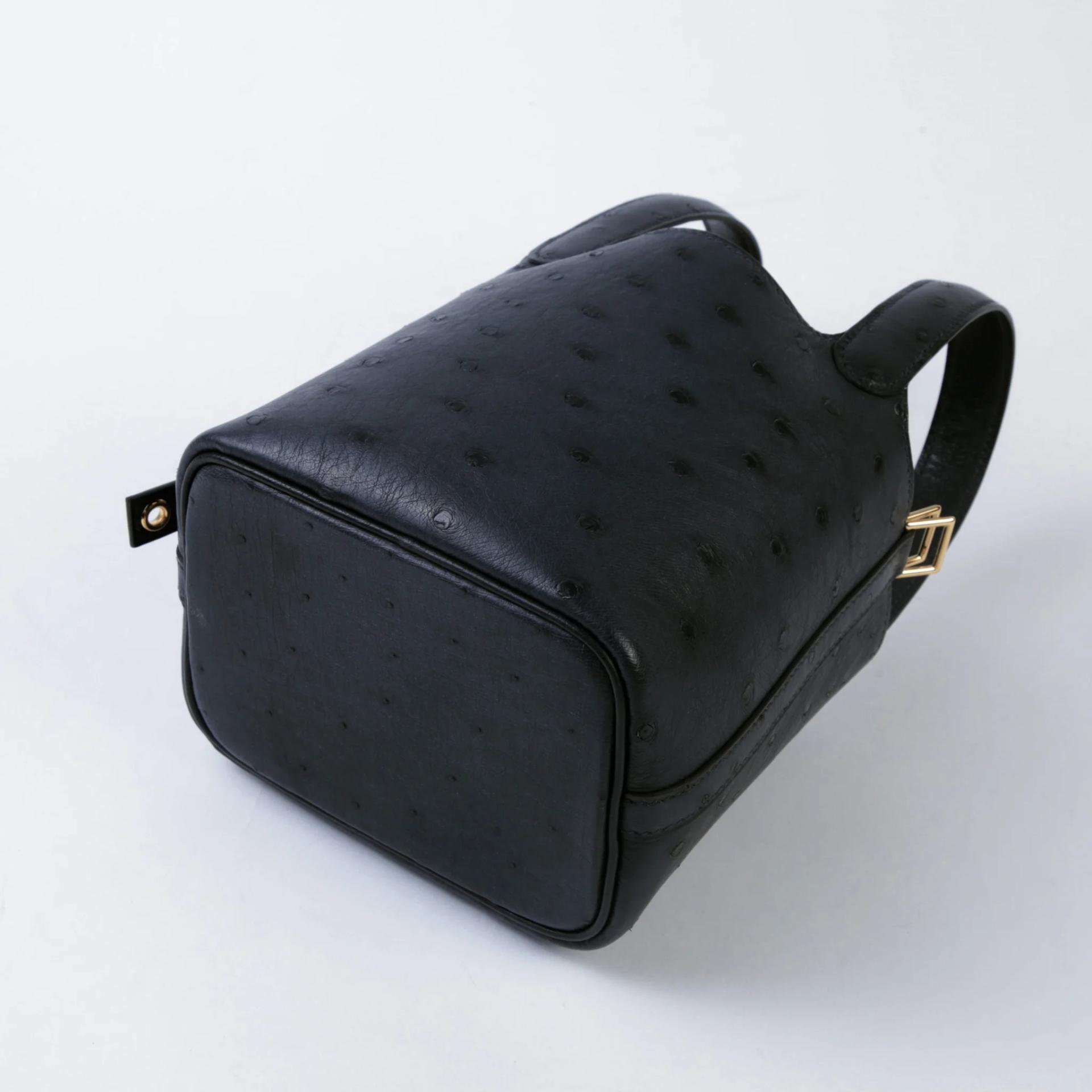 Unused ( Rank NS ) HERMÈS Picotin Lock Micro 14 Caban (3Y) Ostrich Gold hardware W (2024) - 7