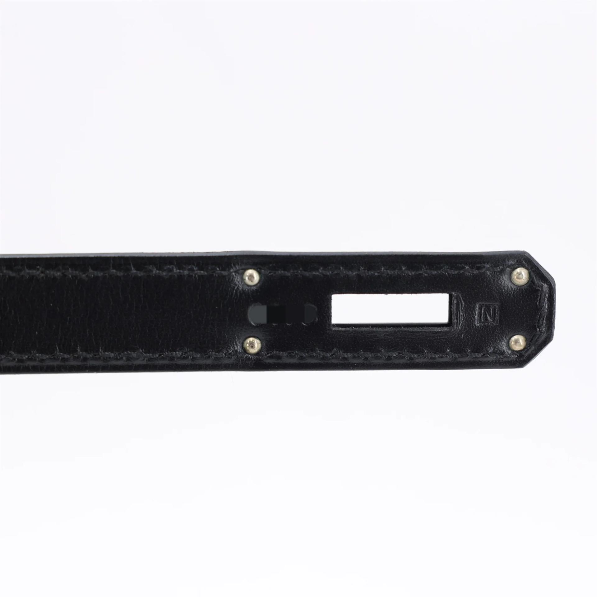 Excellent ( Rank SA ) HERMÈS Limited Edition Kelly 32 So Black Noir (89) Box-calf Black hardware Square N (2010) - 18