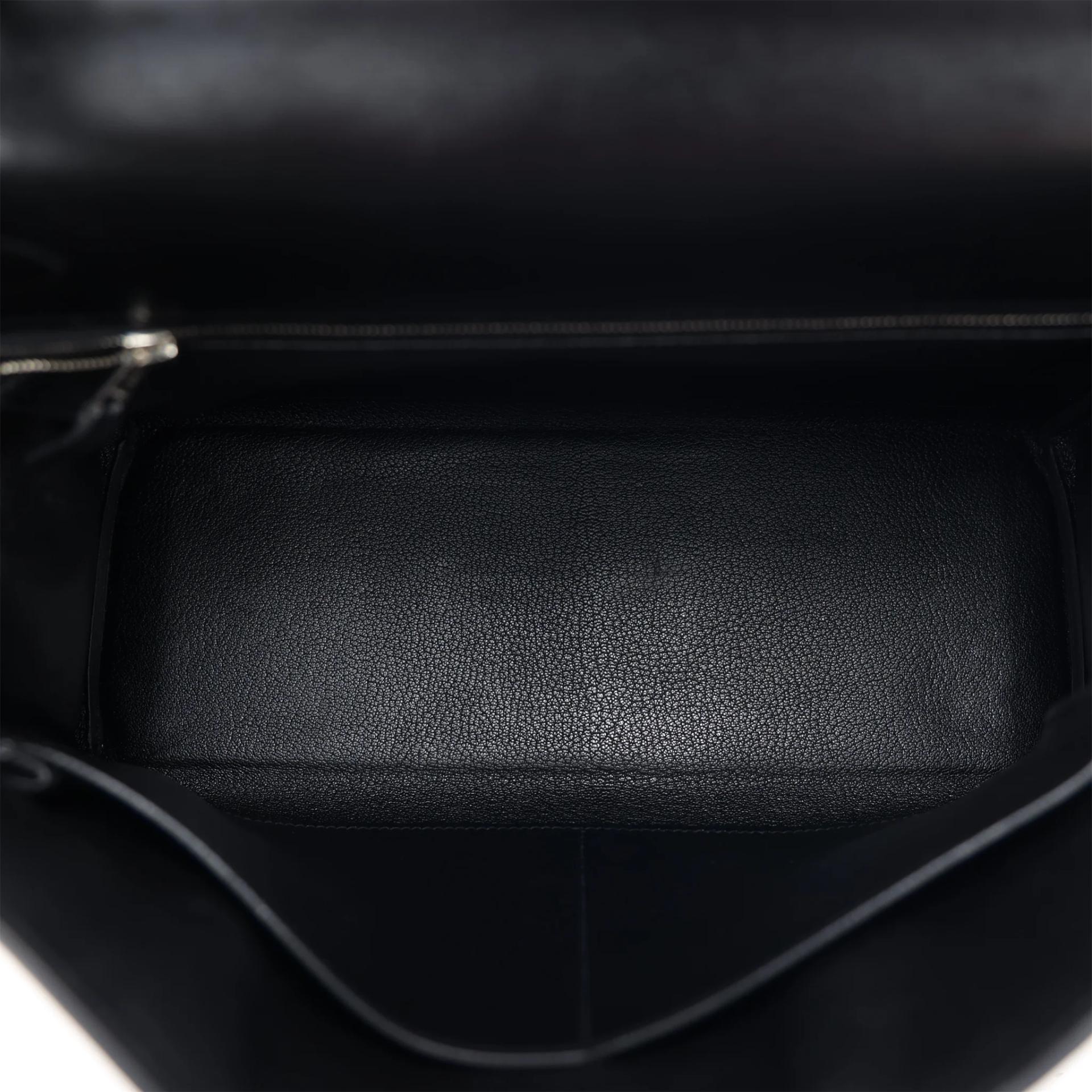 Excellent ( Rank SA ) HERMÈS Limited Edition Kelly 32 So Black Noir (89) Box-calf Black hardware Square N (2010) - 13