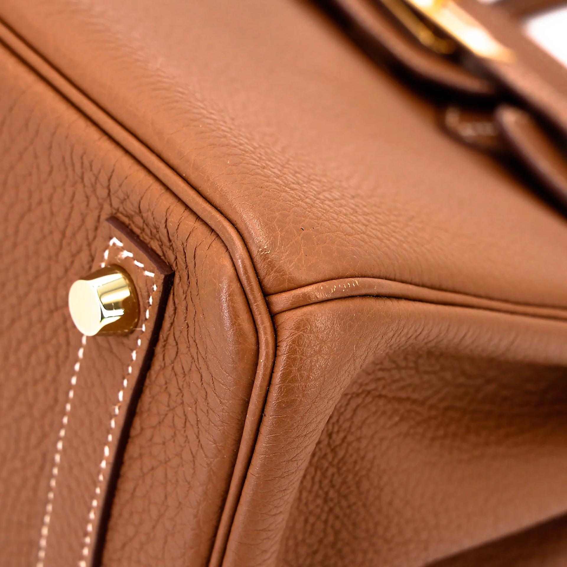 Very Good ( Rank A) HERMÈS Birkin 25 Gold (37) Togo Gold hardware C (2018) - 8