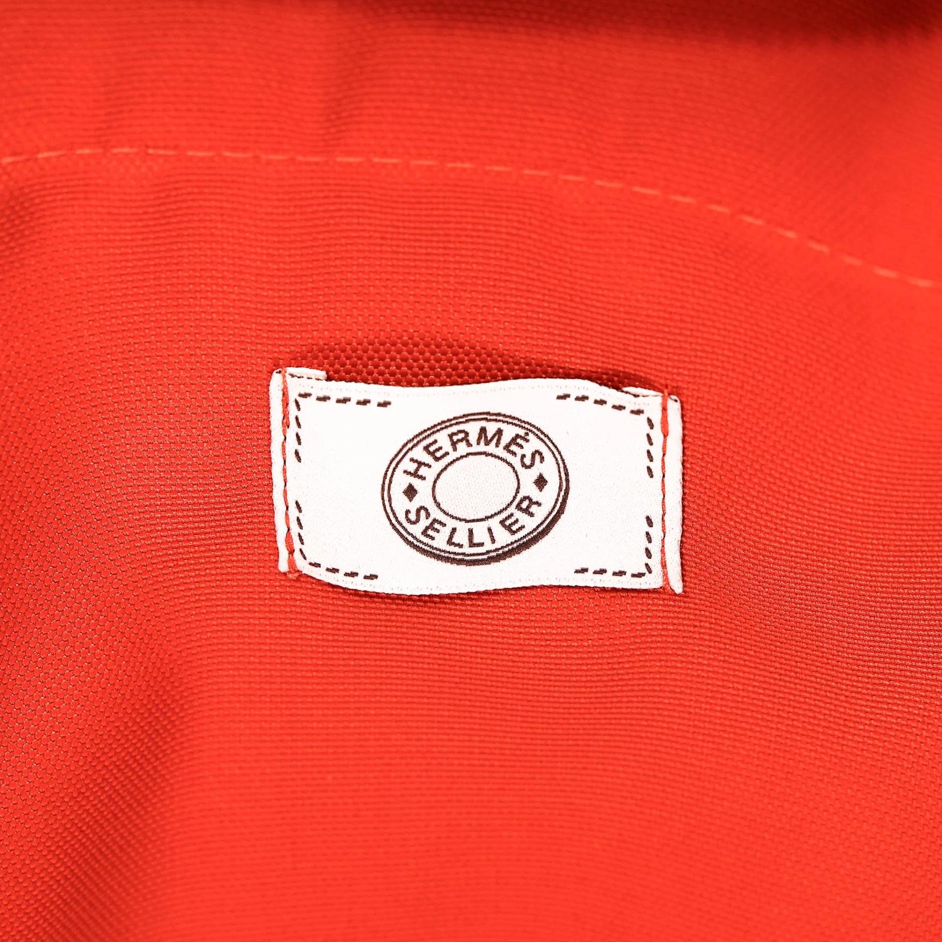 Unused ( Rank NS ) HERMÈS Sac a dos Groom backpack Navy (7U) Toile Chevrons canvas Palladium hardware - 17