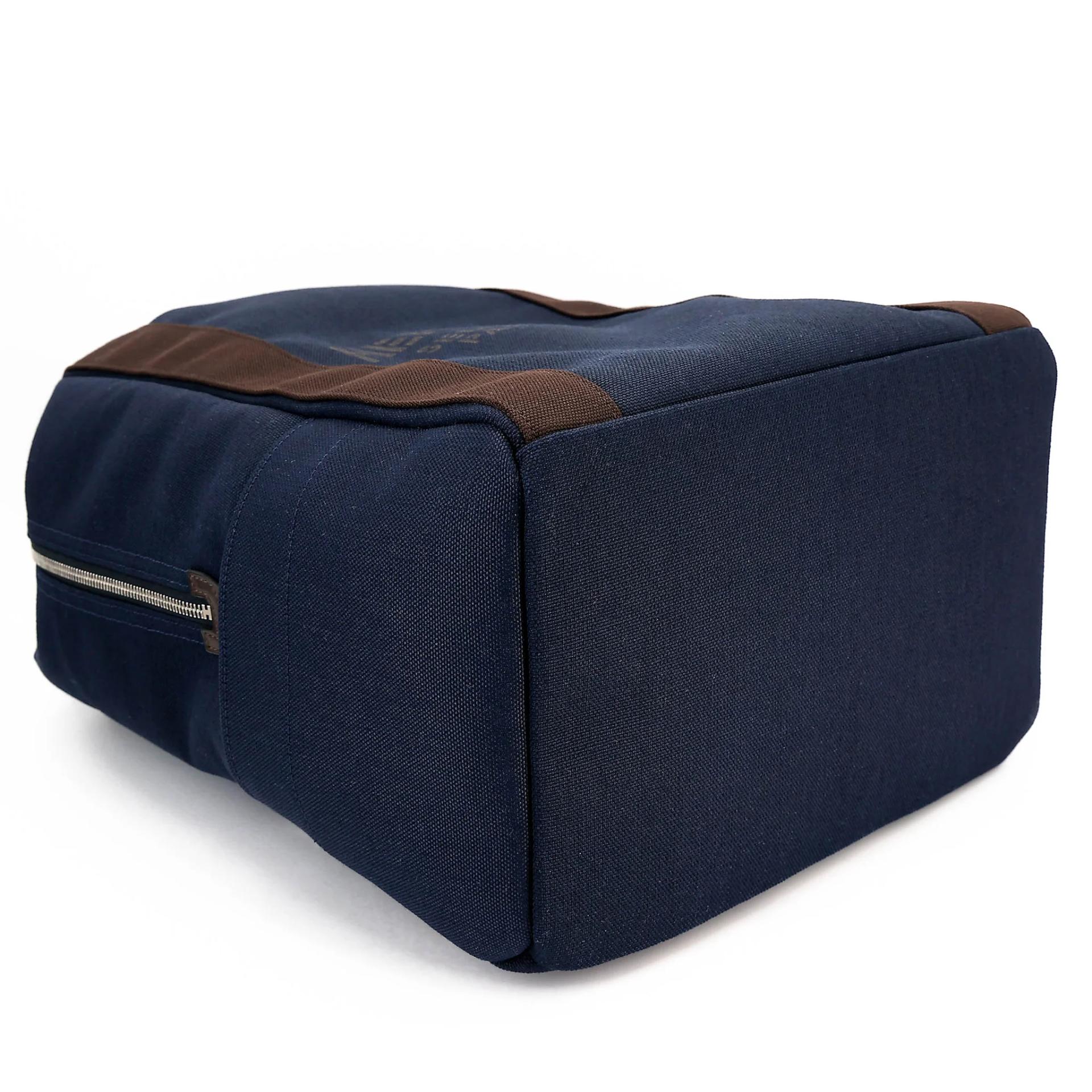 Unused ( Rank NS ) HERMÈS Sac a dos Groom backpack Navy (7U) Toile Chevrons canvas Palladium hardware - 14