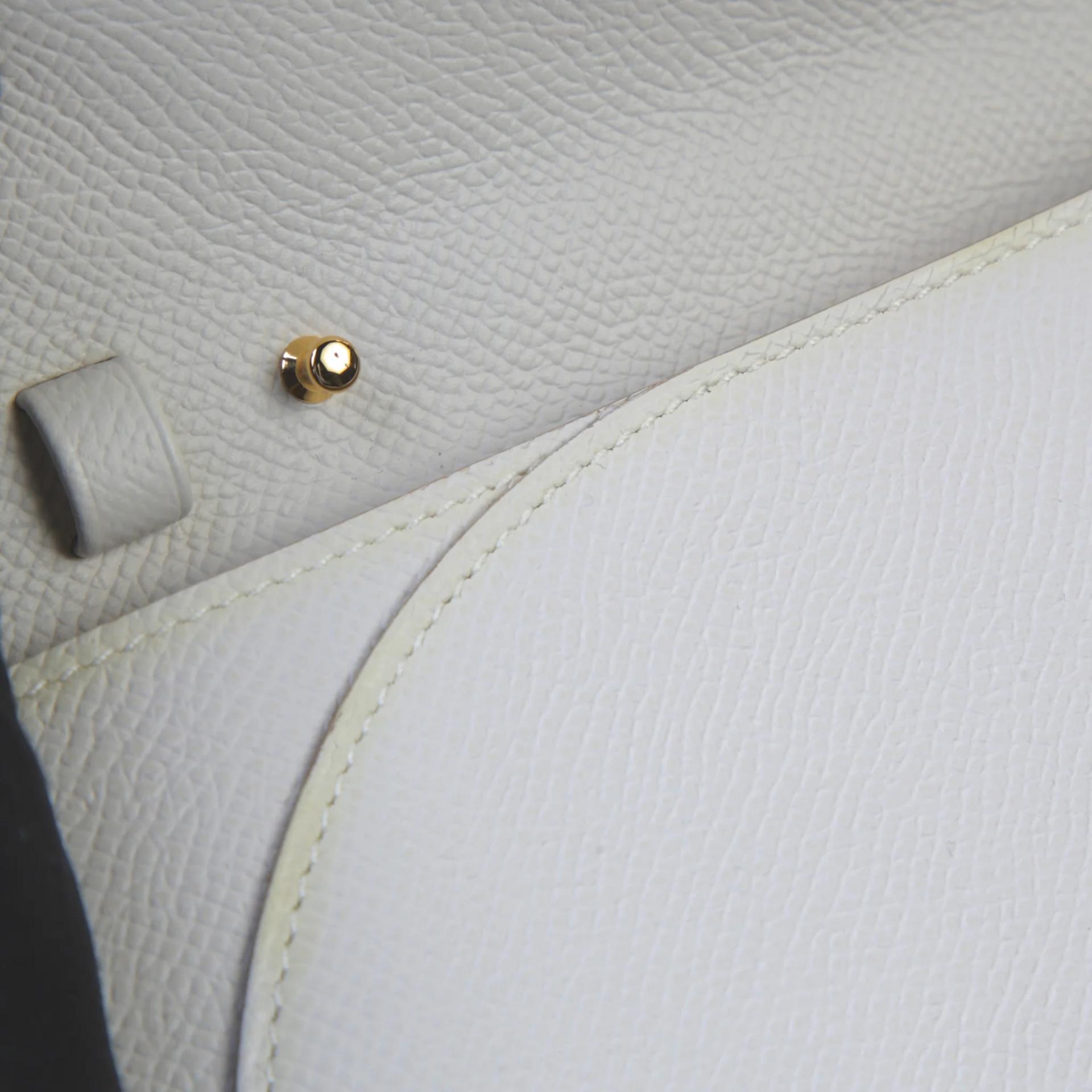 Very Good ( Rank A) HERMÈS Maillon To Go wallet Gris Pale (M4) Epsom Gold hardware B (2023) - 9
