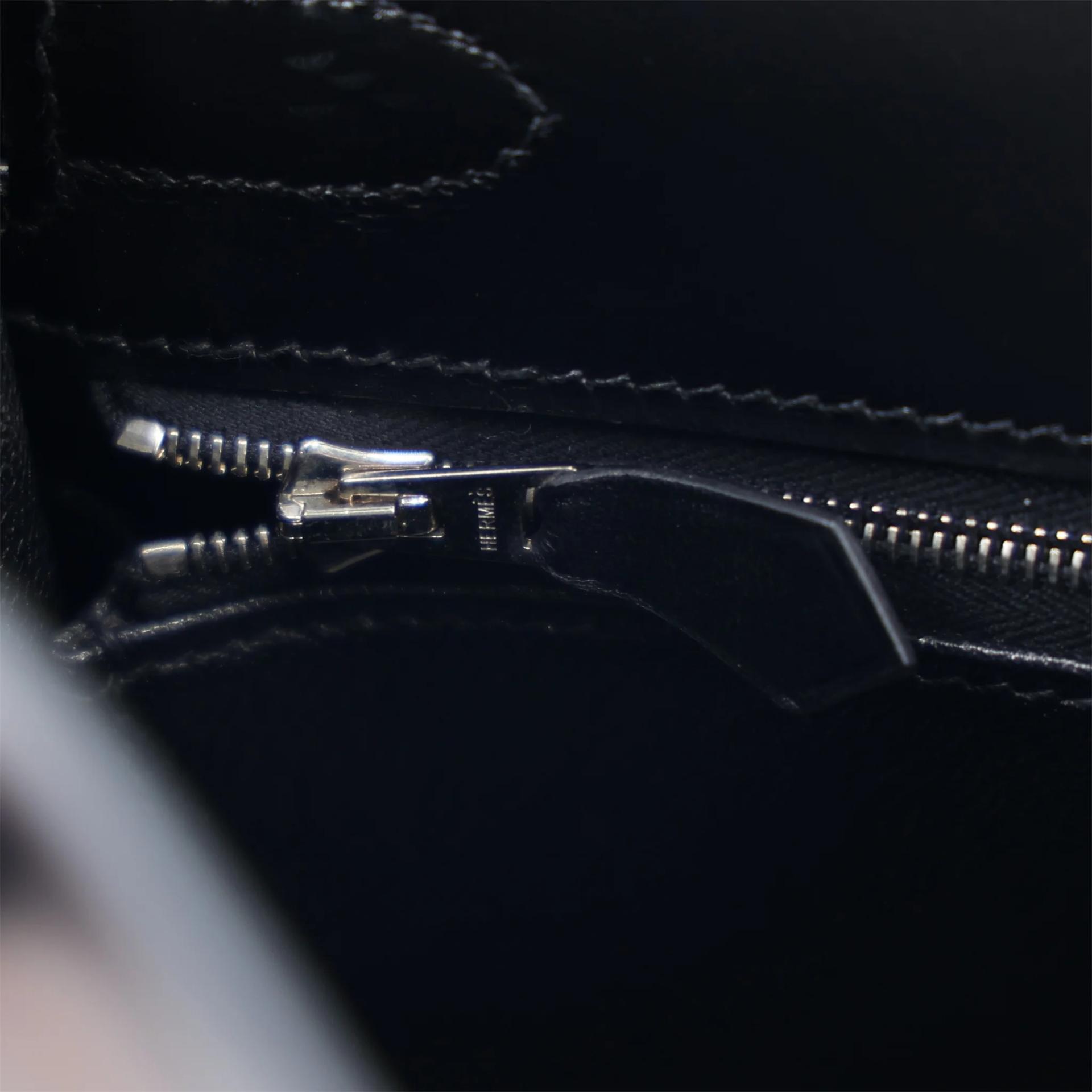 Excellent ( Rank SA ) HERMÈS Limited Edition Kelly 32 So Black Noir (89) Box-calf Black hardware Square N (2010) - 16
