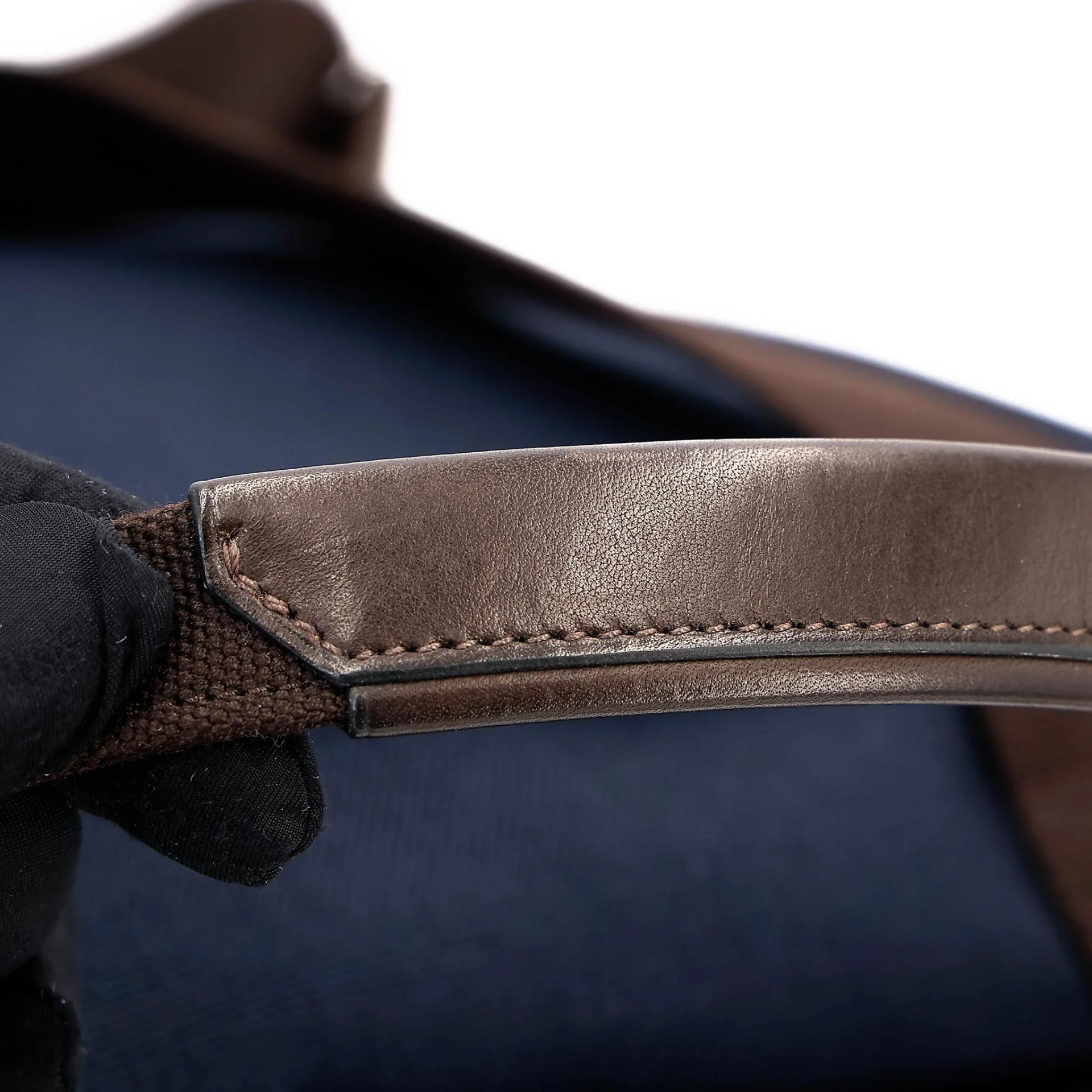 Unused ( Rank NS ) HERMÈS Sac a dos Groom backpack Navy (7U) Toile Chevrons canvas Palladium hardware - 8