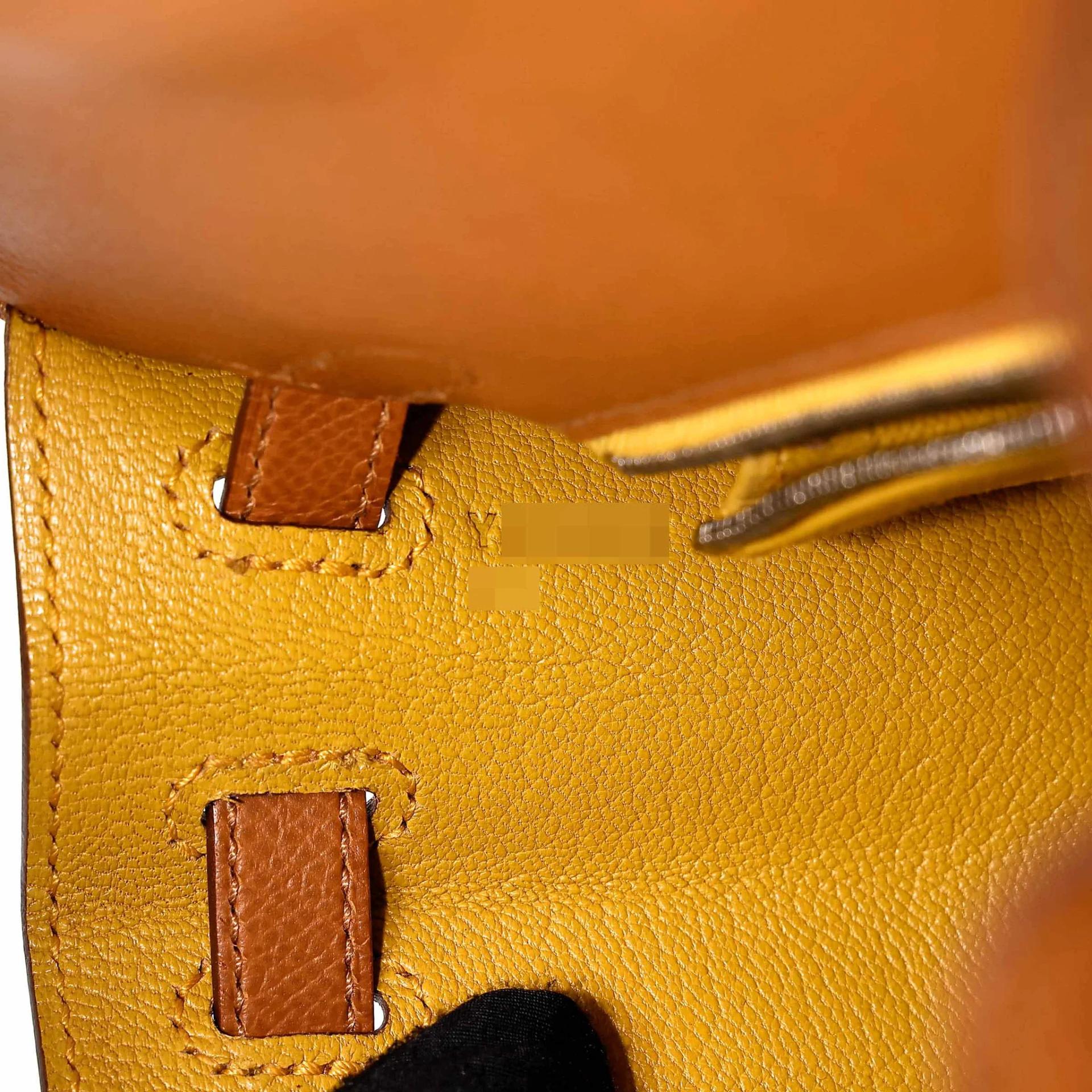 Excellent ( Rank SA ) HERMÈS Kelly 25 Sellier Verso Gold (37) Jaune Ambre (9D) Epsom Palladium hardware Y (2020) - 25