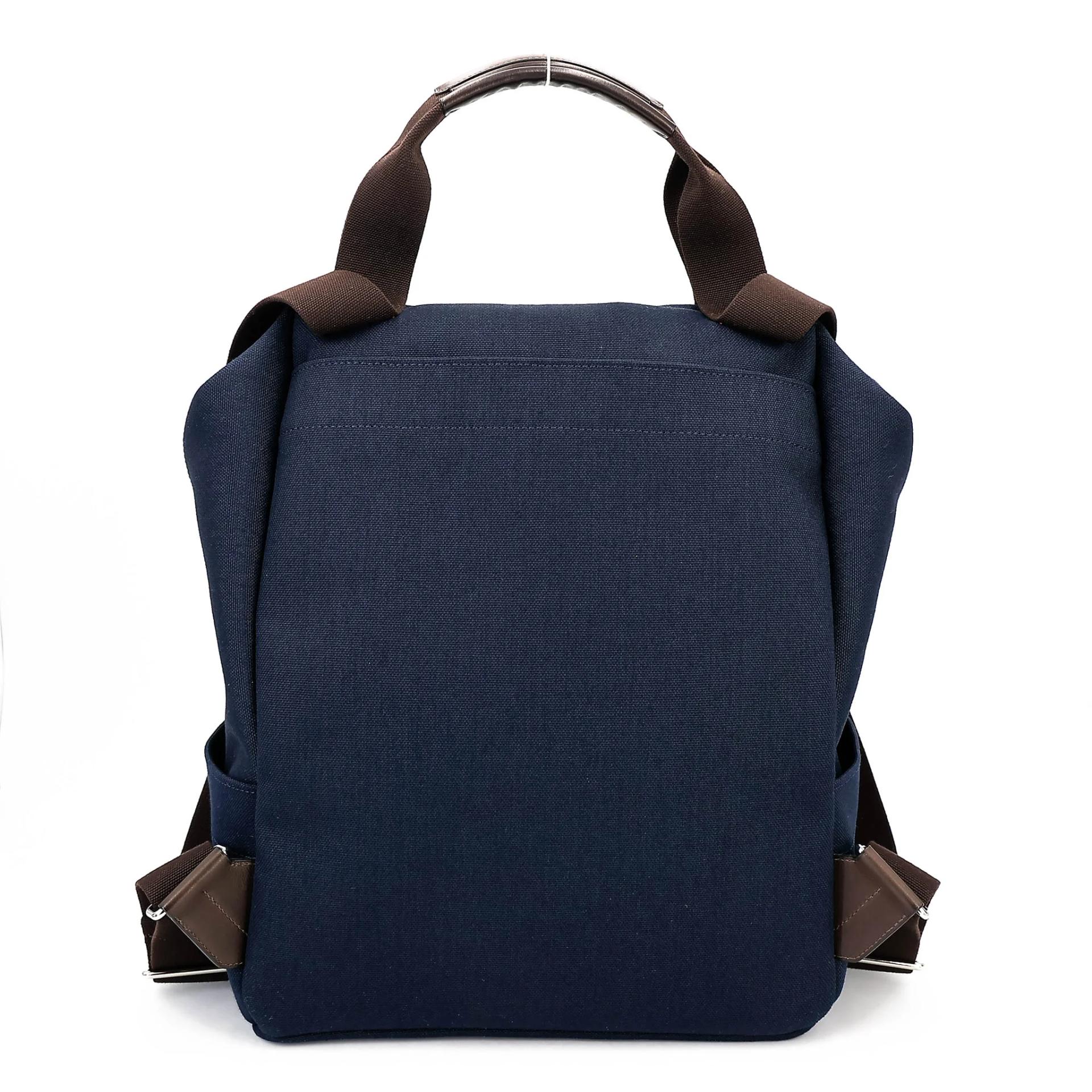 Unused ( Rank NS ) HERMÈS Sac a dos Groom backpack Navy (7U) Toile Chevrons canvas Palladium hardware - 3