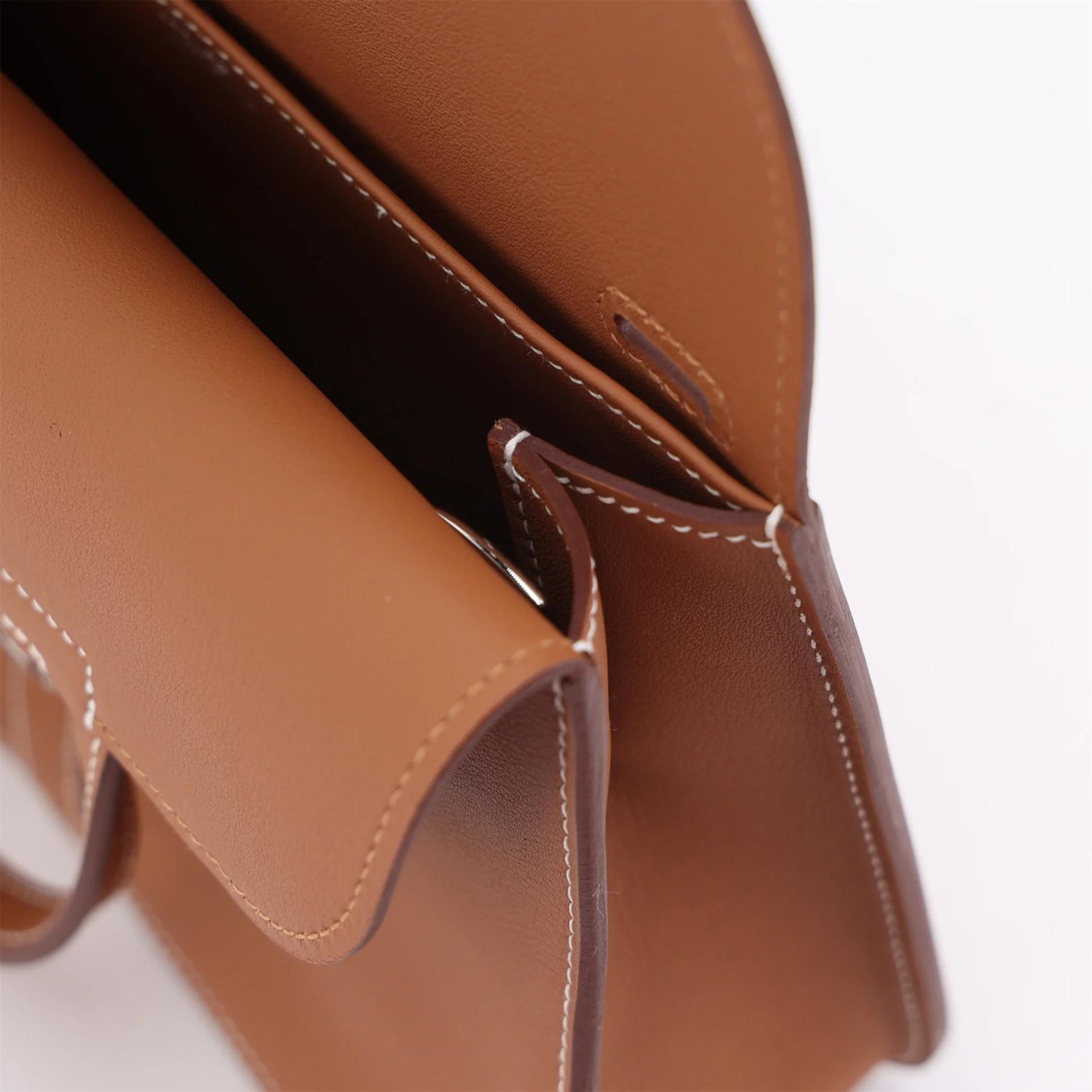 Brand New ( Rank N ) HERMÈS Halzan Mini Gold (37) Swift Palladium hardware K (2025) - 12