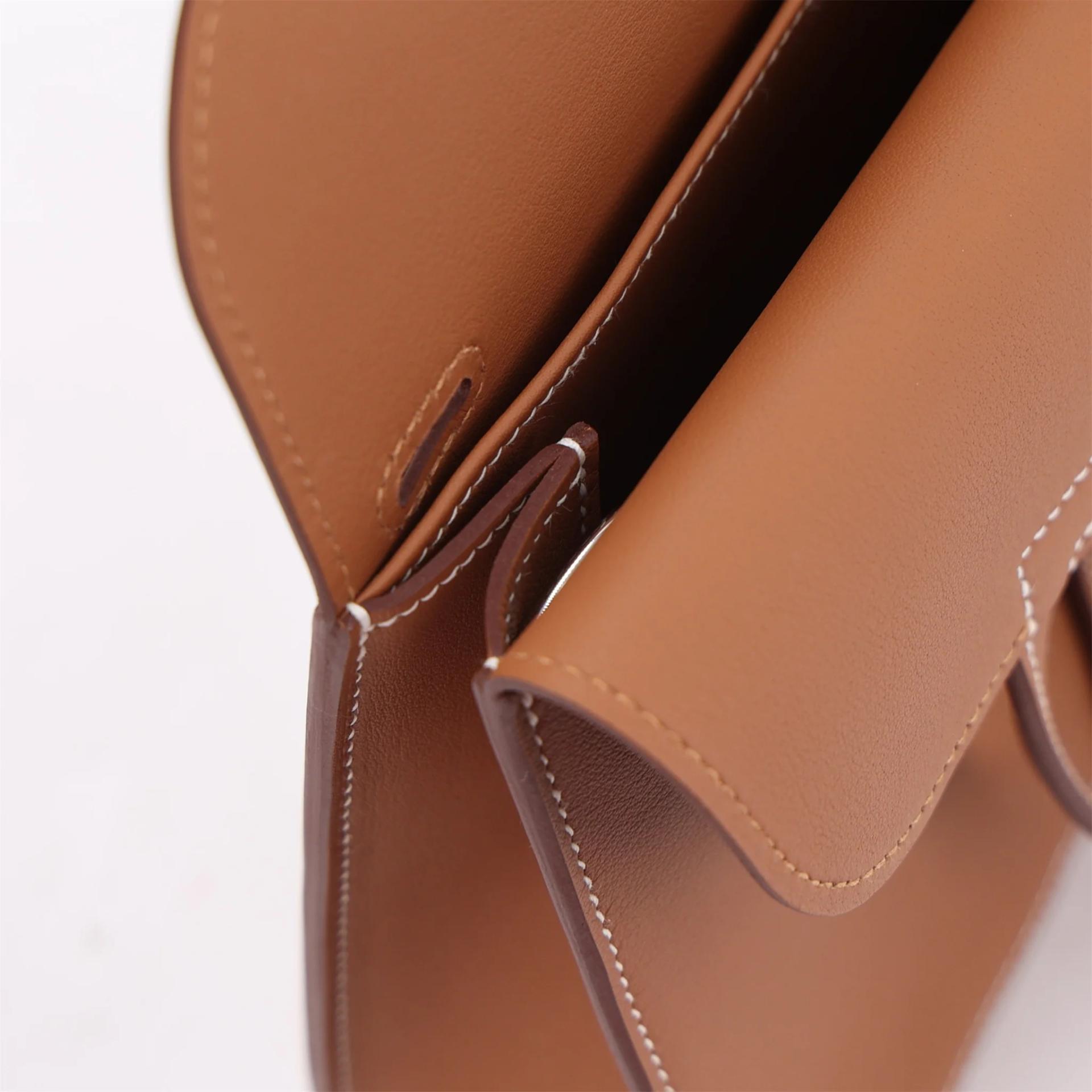 Brand New ( Rank N ) HERMÈS Halzan Mini Gold (37) Swift Palladium hardware K (2025) - 11