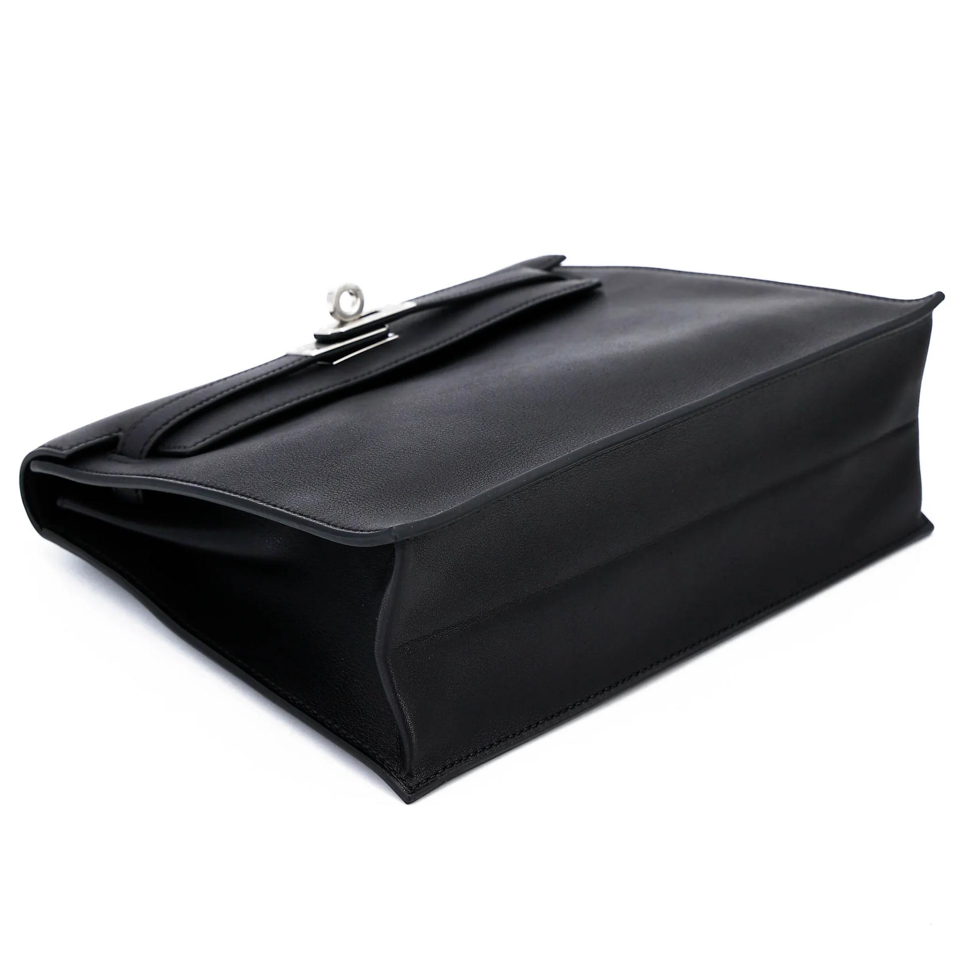 Brand New ( Rank N ) HERMÈS Kelly Danse Noir (89) Volupto calfskin Palladium hardware G (2026) - 4
