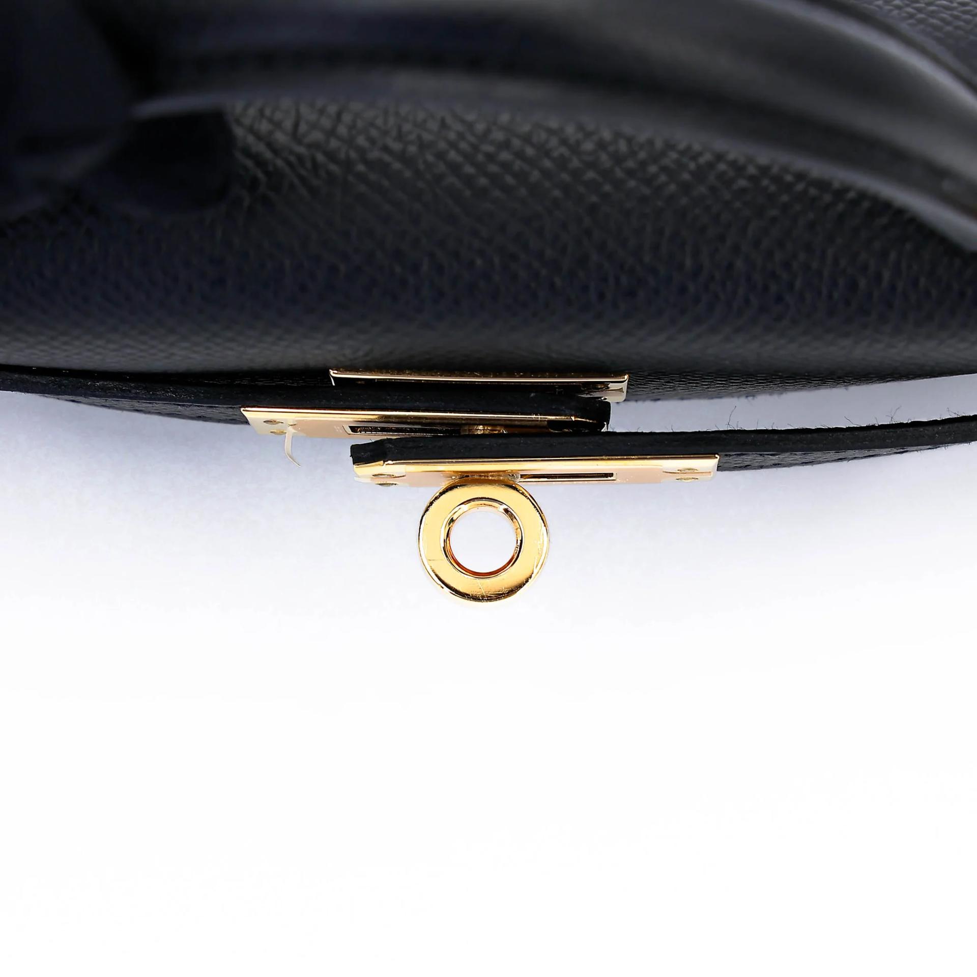 Unused ( Rank NS ) HERMÈS Mini Kelly II Noir (89) Epsom Gold hardware Y (2020) - 9