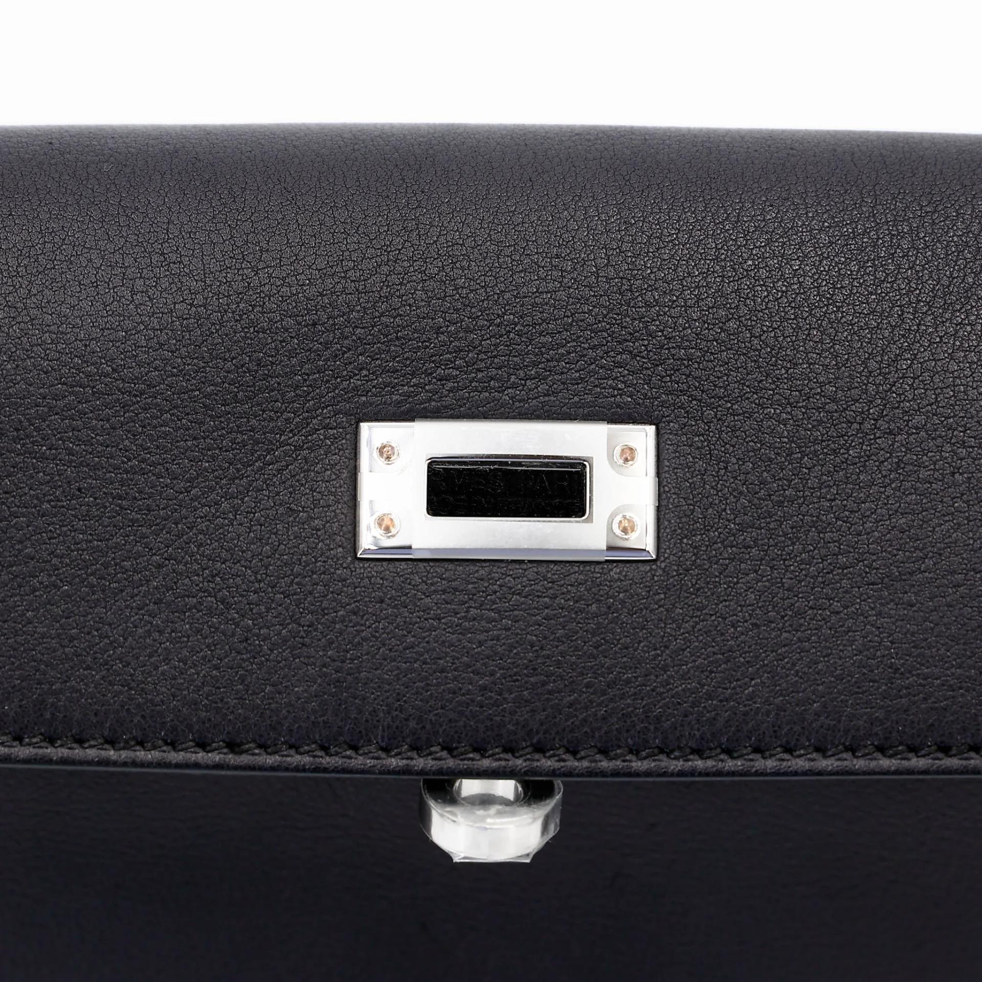 Brand New ( Rank N ) HERMÈS Kelly Danse Noir (89) Volupto calfskin Palladium hardware G (2026) - 9