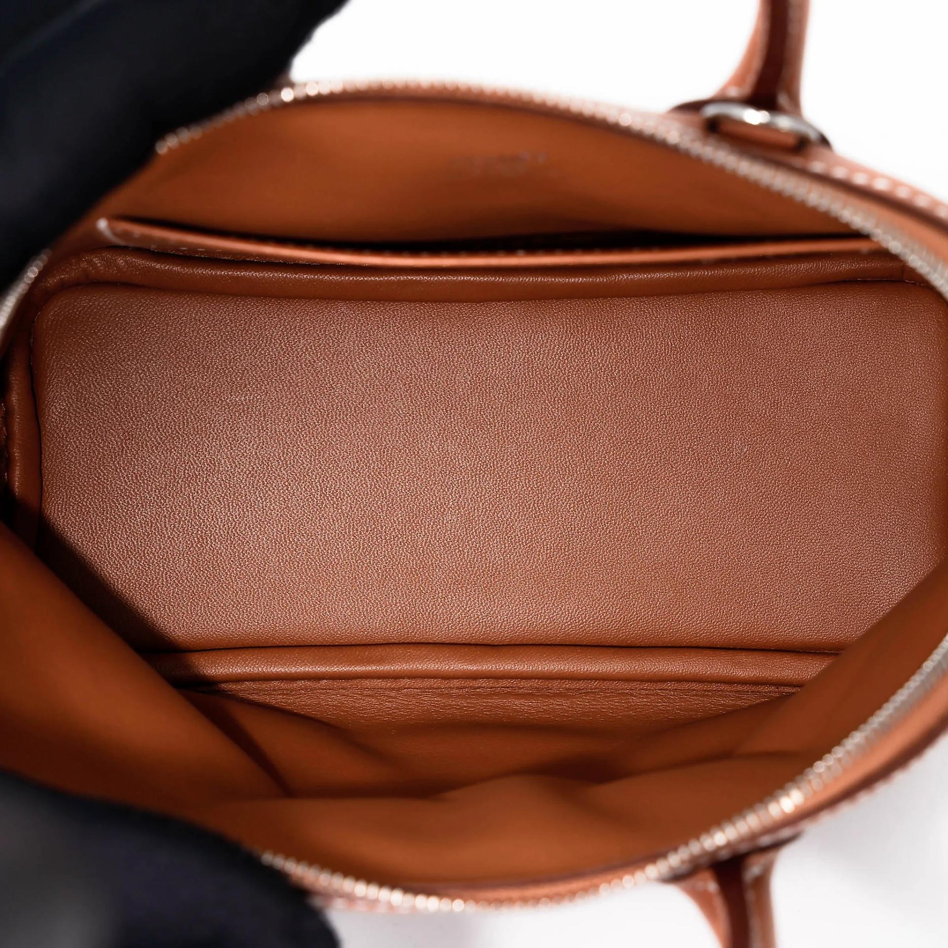全新 HERMÈS 愛馬仕 Mini Bolide 1923 37 金棕色 Gold Evercolor皮 銀扣 K刻 2025年 - 13