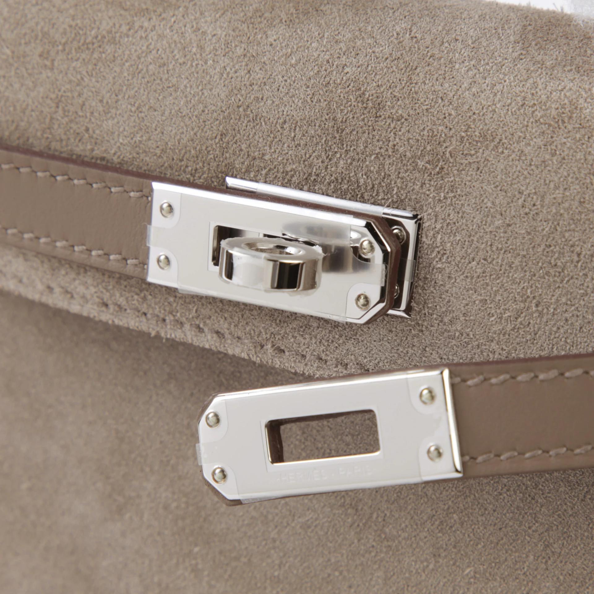 ランク N 新品 HERMÈS エルメス ミニケリー2 テディ グリスカイユ エクリュ エトゥープ (18) グリズリー スイフト シルバー金具 K刻印 (2025) - 8