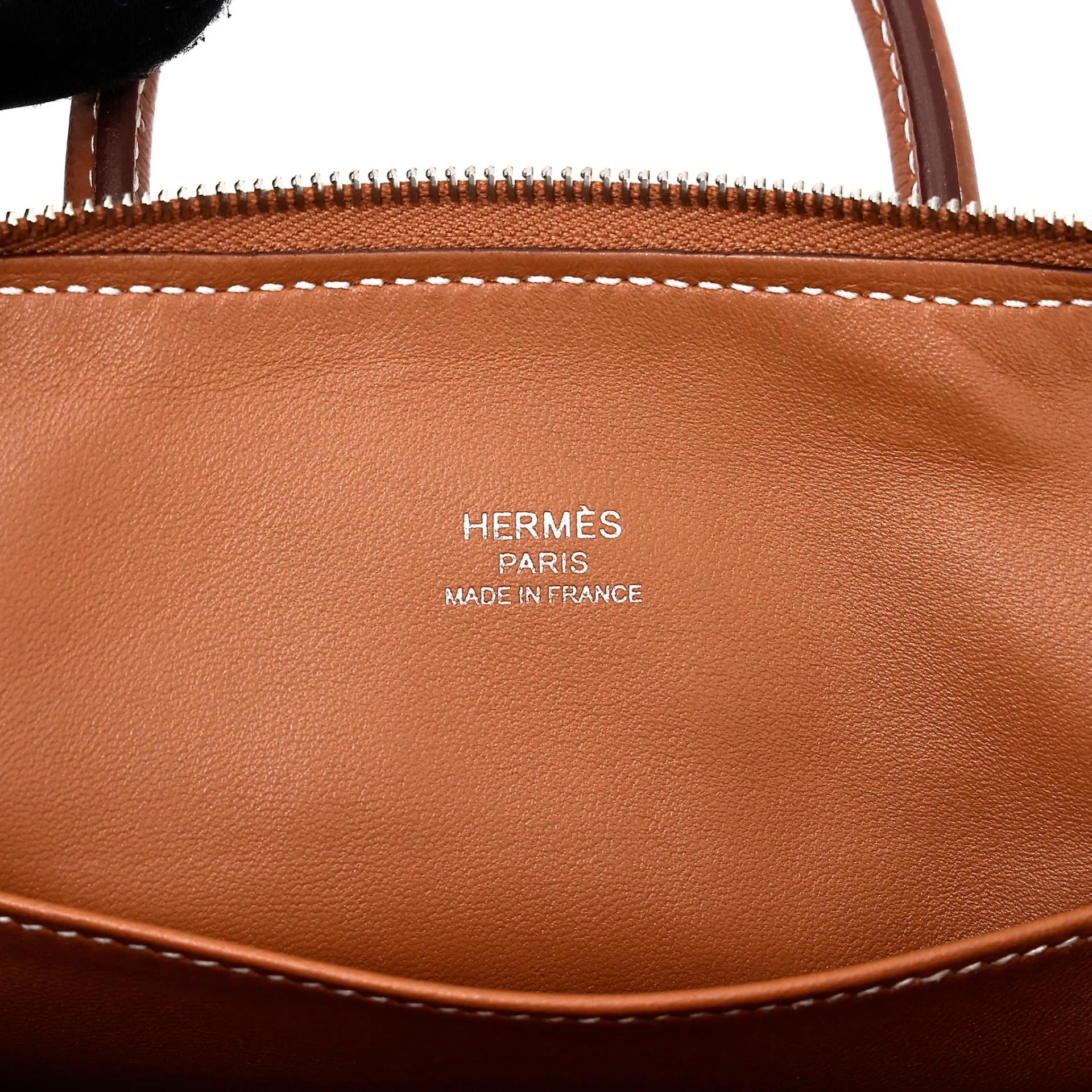 全新 HERMÈS 愛馬仕 Mini Bolide 1923 37 金棕色 Gold Evercolor皮 銀扣 K刻 2025年 - 10