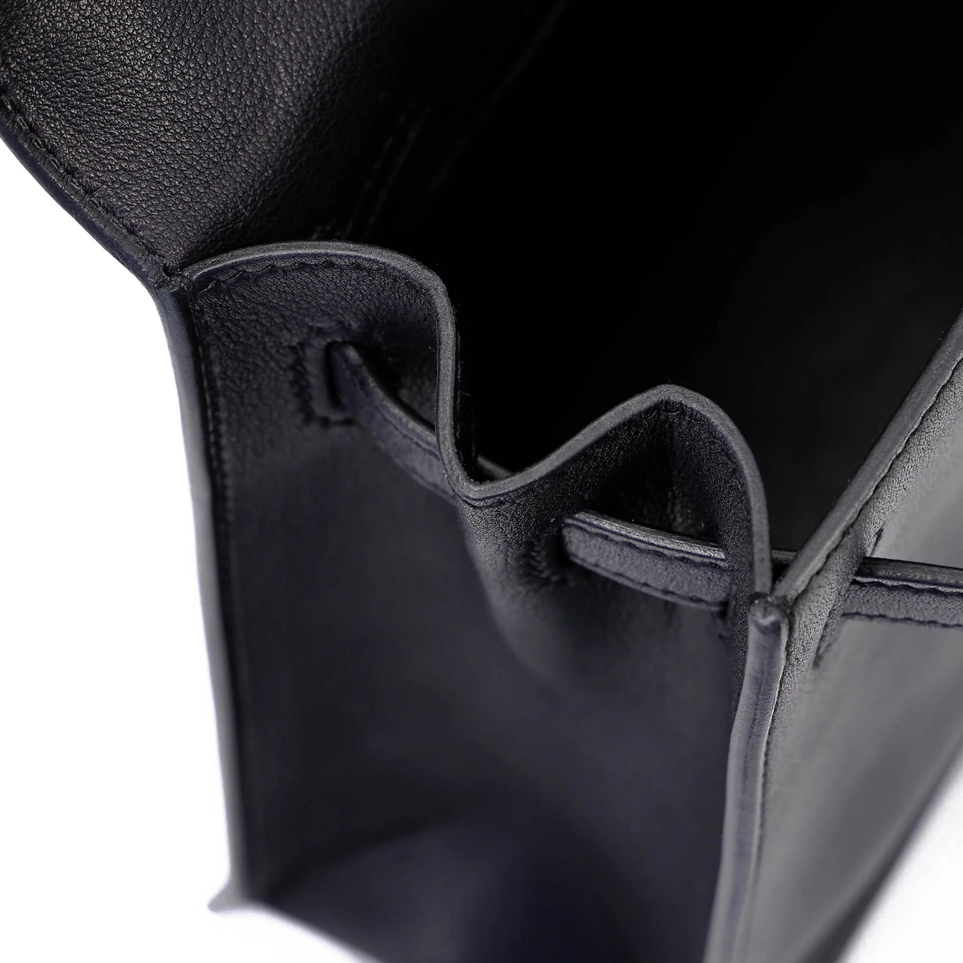 Brand New ( Rank N ) HERMÈS Kelly Danse Noir (89) Volupto calfskin Palladium hardware G (2026) - 16
