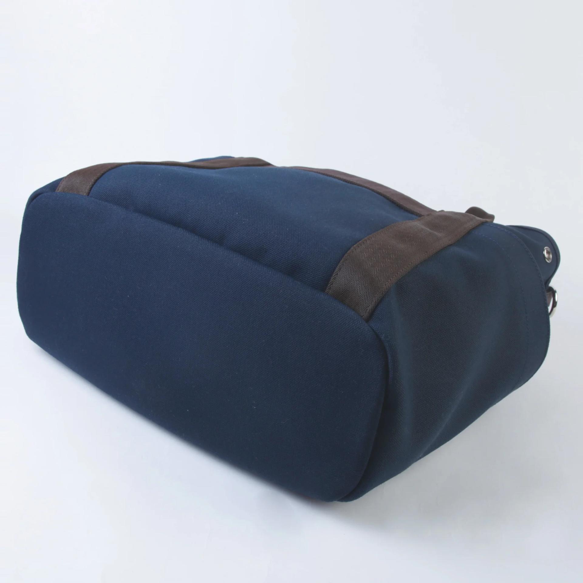 Very Good ( Rank A) HERMÈS Sac de pansage Groom Navy Orange Canvas Palladium hardware C (2018) - 7