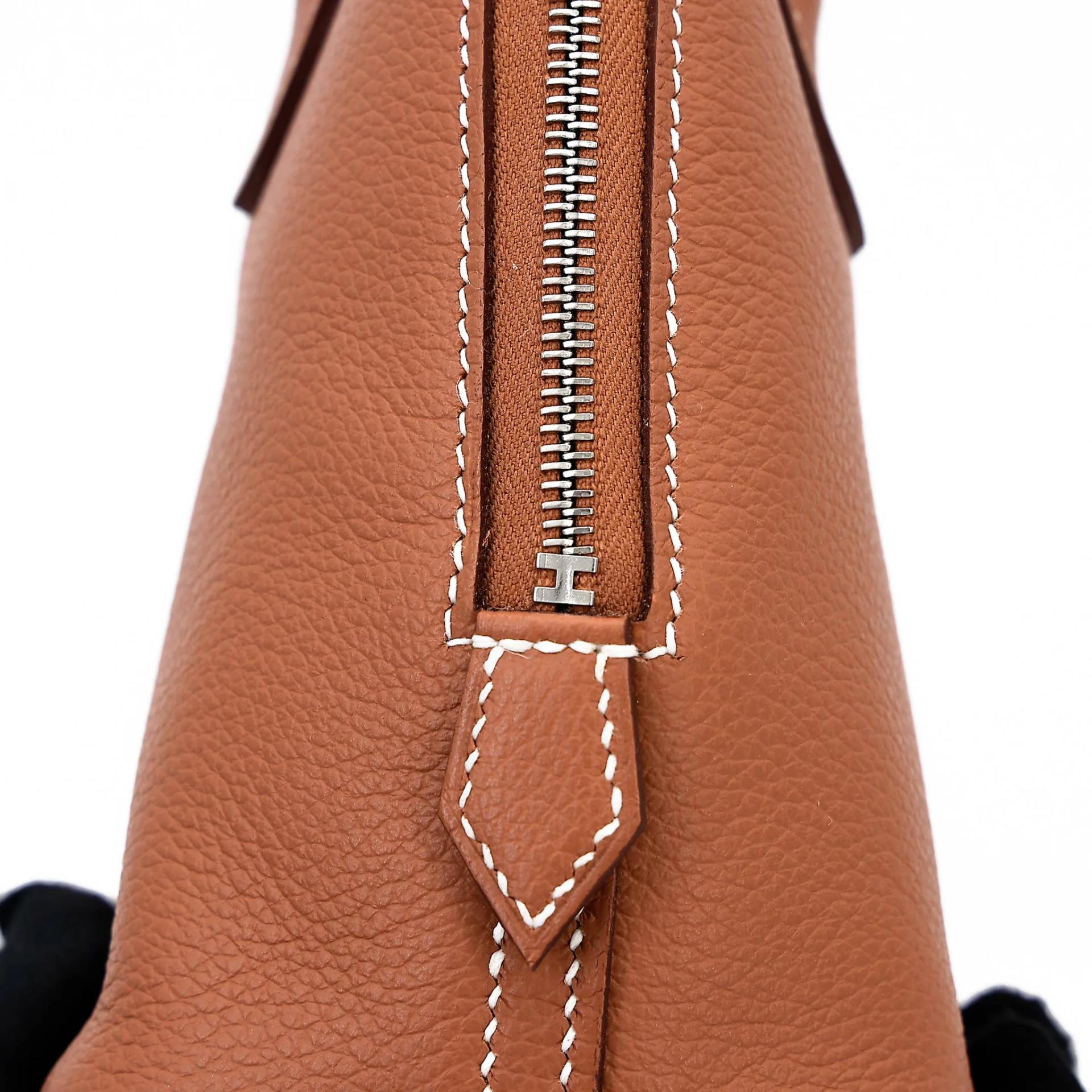 全新 HERMÈS 愛馬仕 Mini Bolide 1923 37 金棕色 Gold Evercolor皮 銀扣 K刻 2025年 - 9