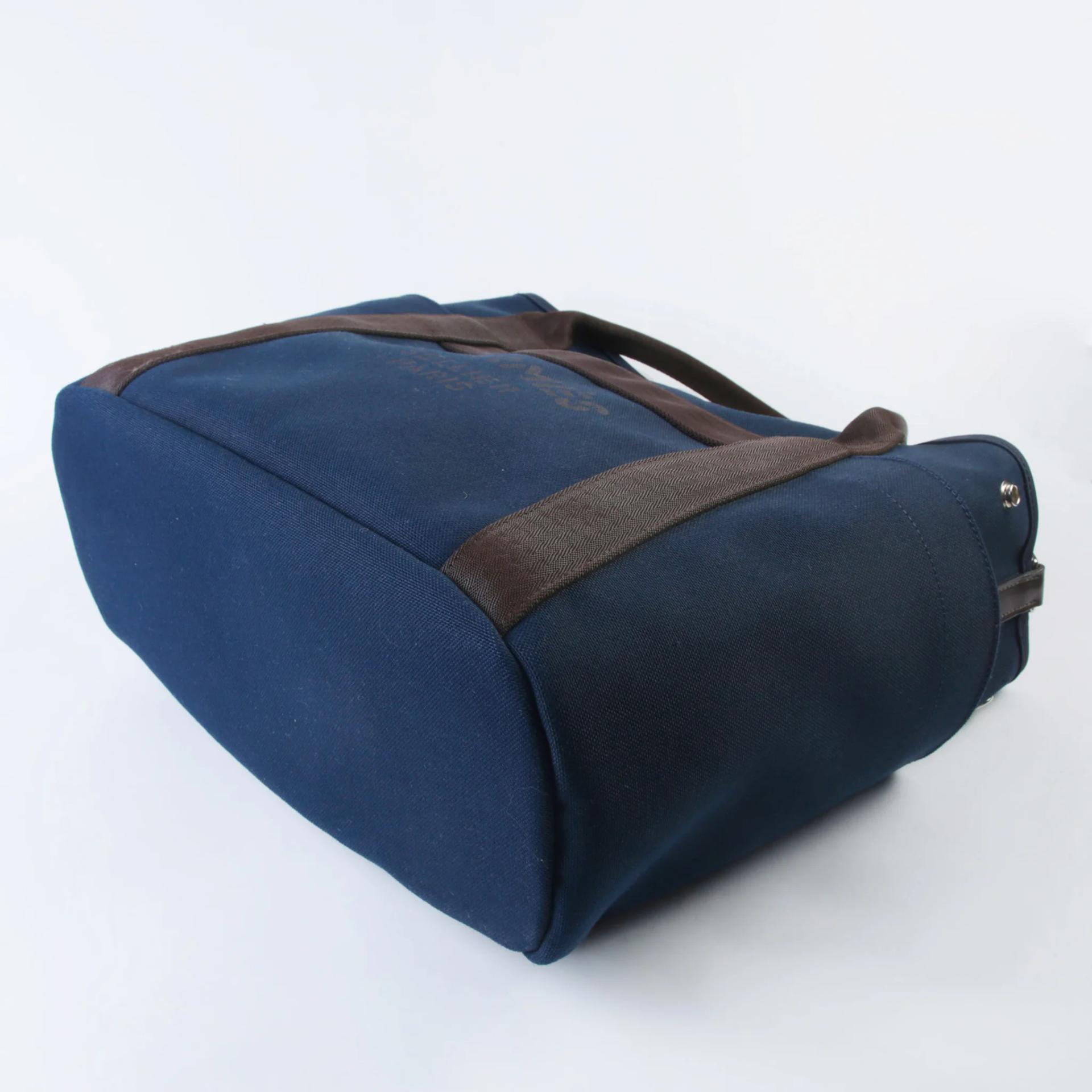 Very Good ( Rank A) HERMÈS Sac de pansage Groom Navy Orange Canvas Palladium hardware C (2018) - 5