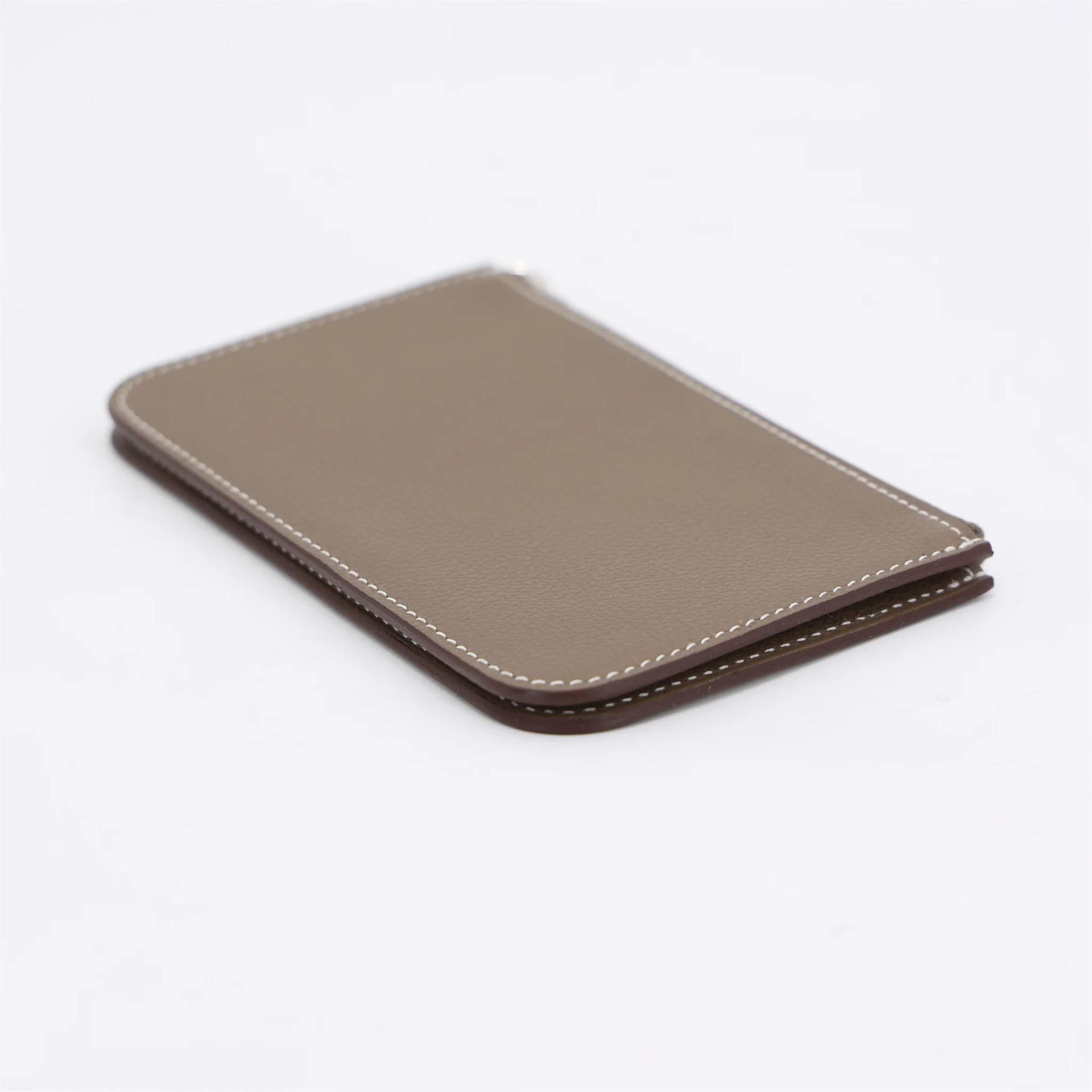 Brand New ( Rank N ) HERMÈS Zipengo Chaine d'Ancre card holder Etoupe (18) Evercolor Palladium hardware K (2025) - 5