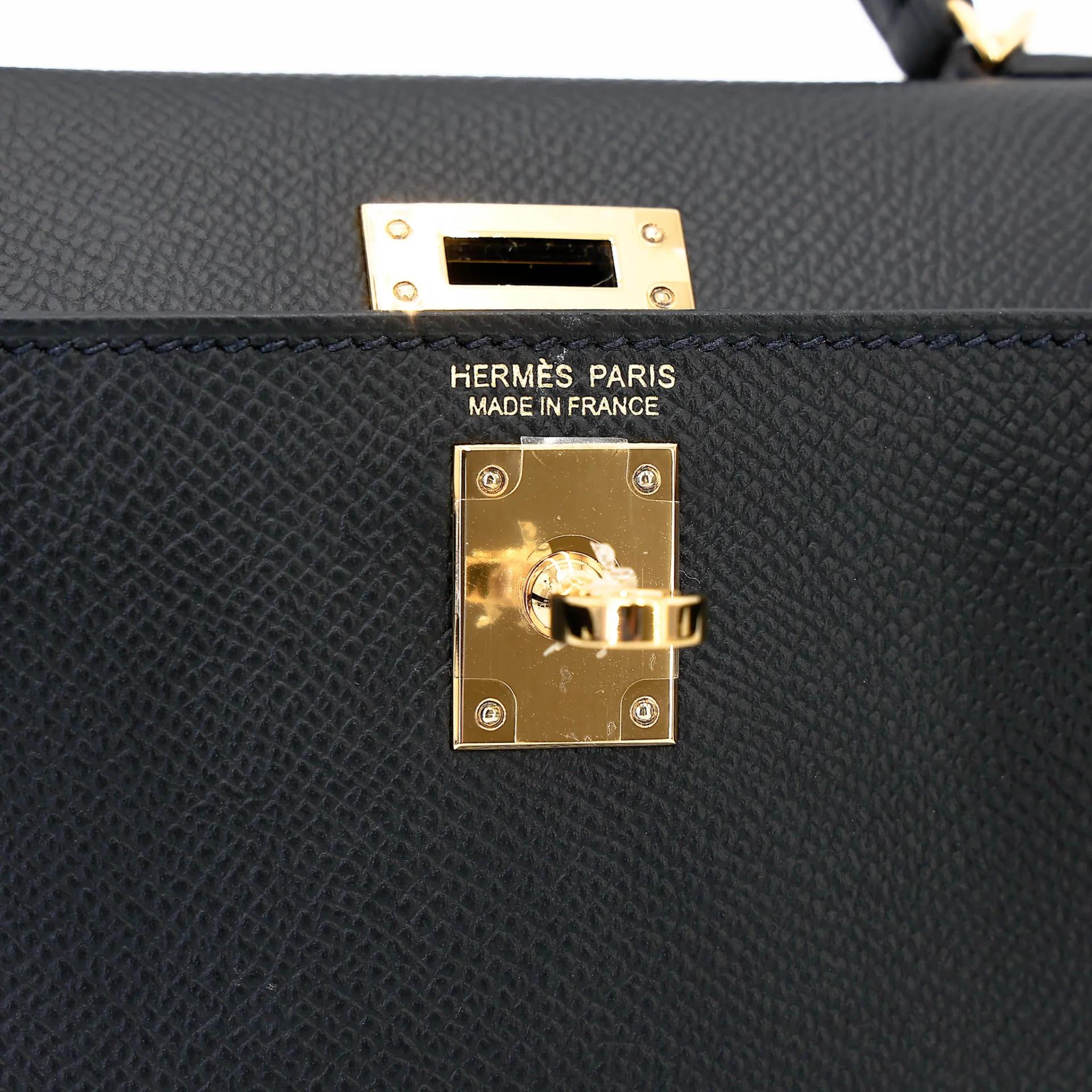 Unused ( Rank NS ) HERMÈS Mini Kelly II Noir (89) Epsom Gold hardware Y (2020) - 15