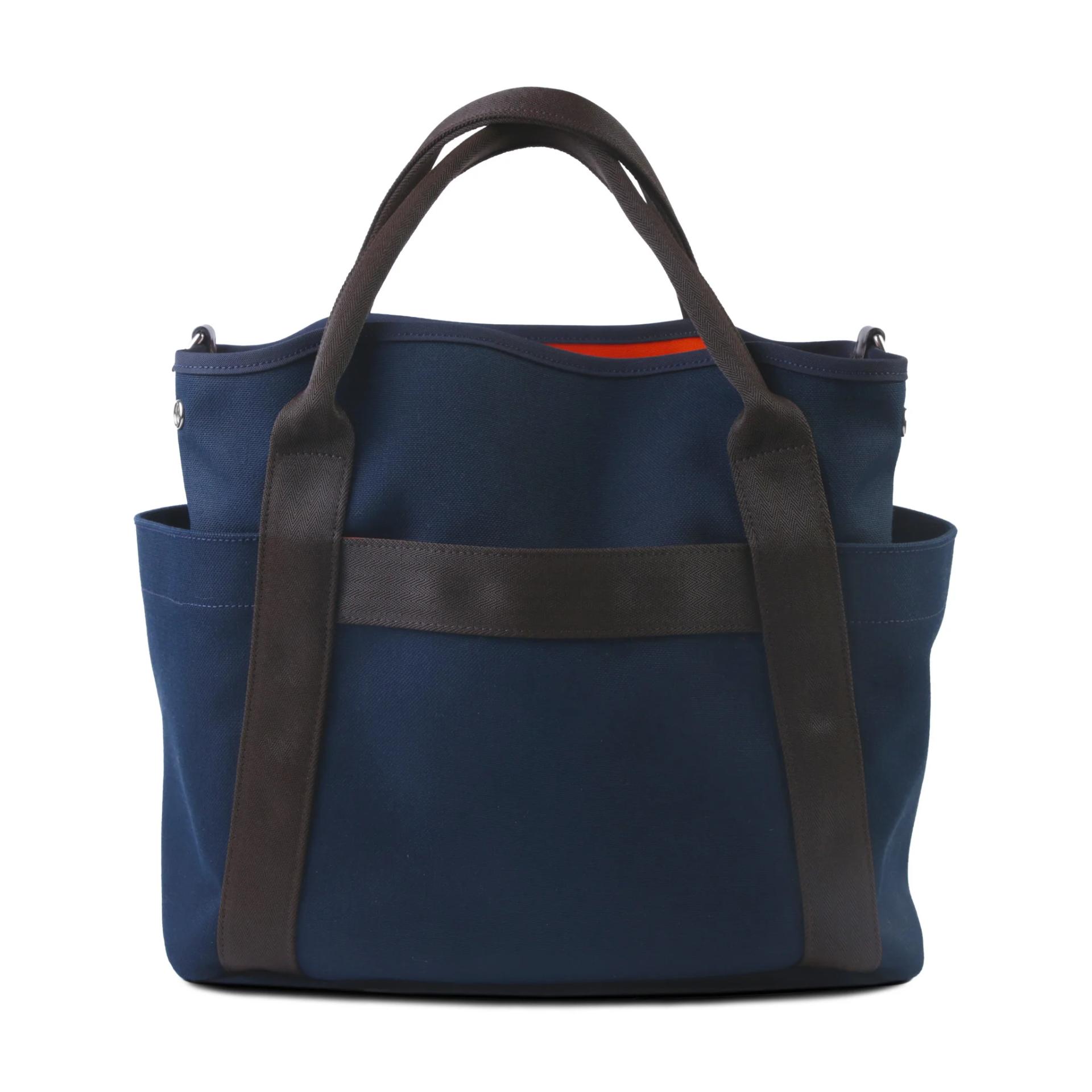 Very Good ( Rank A) HERMÈS Sac de pansage Groom Navy Orange Canvas Palladium hardware C (2018) - 2