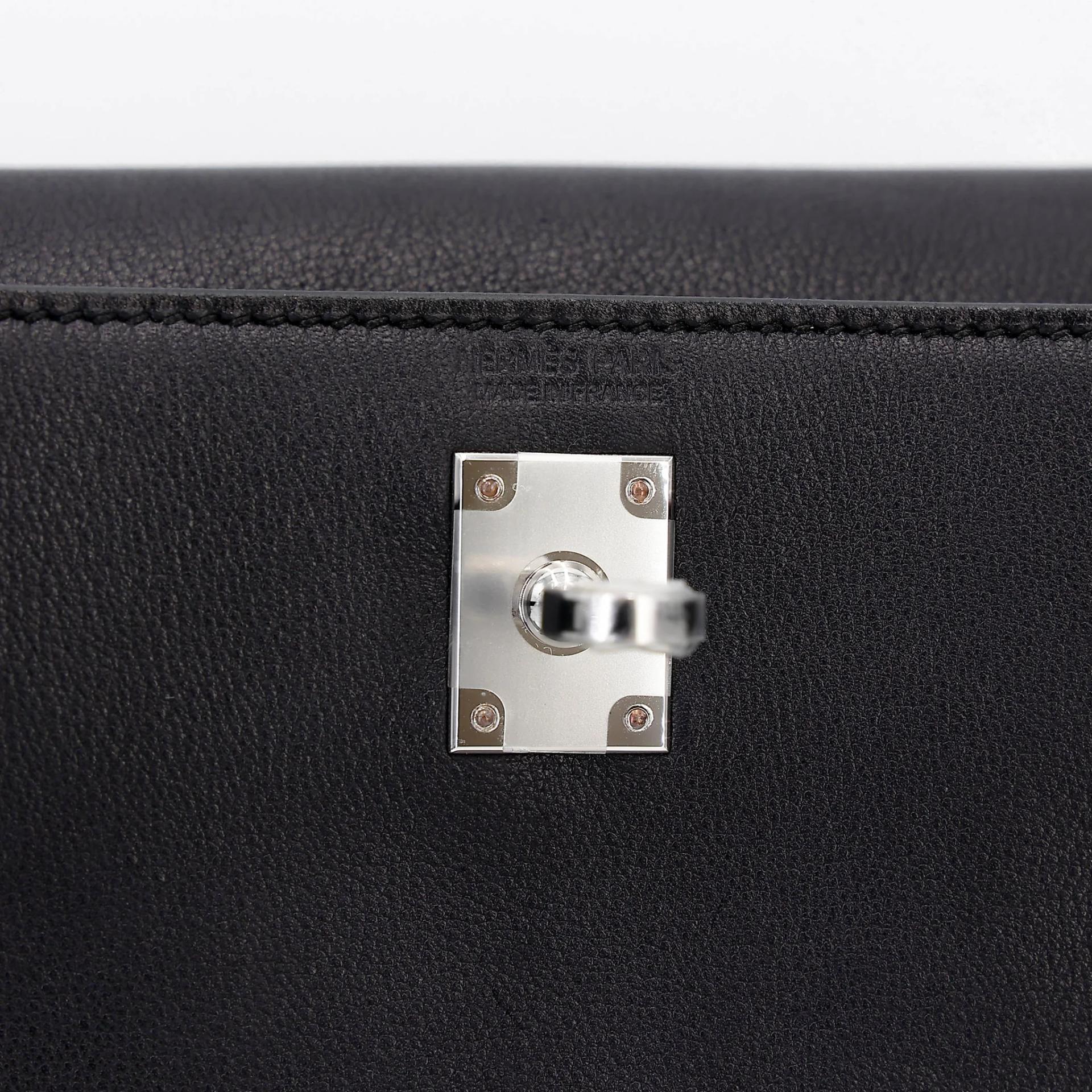 Brand New ( Rank N ) HERMÈS Kelly Danse Noir (89) Volupto calfskin Palladium hardware G (2026) - 13