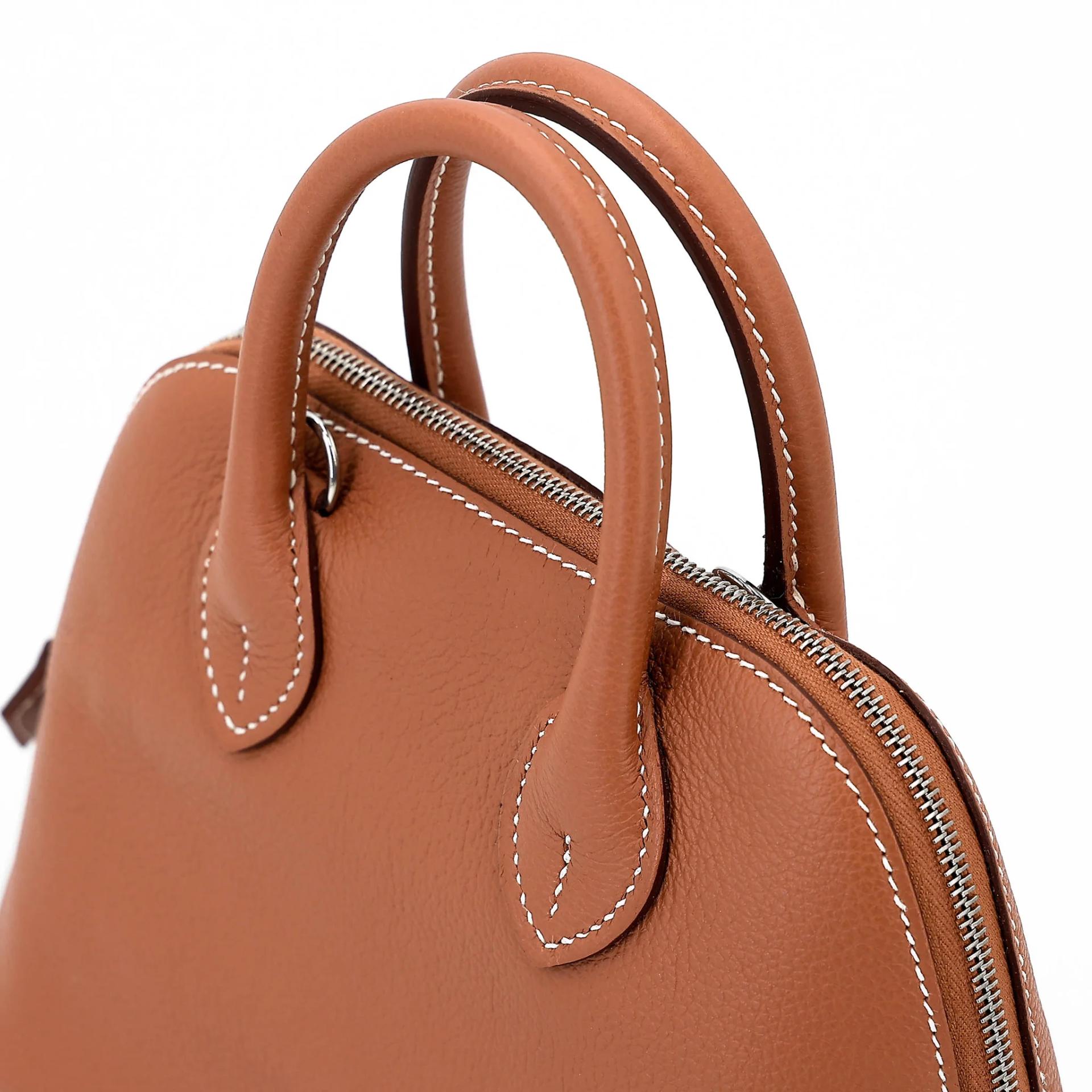 全新 HERMÈS 愛馬仕 Mini Bolide 1923 37 金棕色 Gold Evercolor皮 銀扣 K刻 2025年 - 3