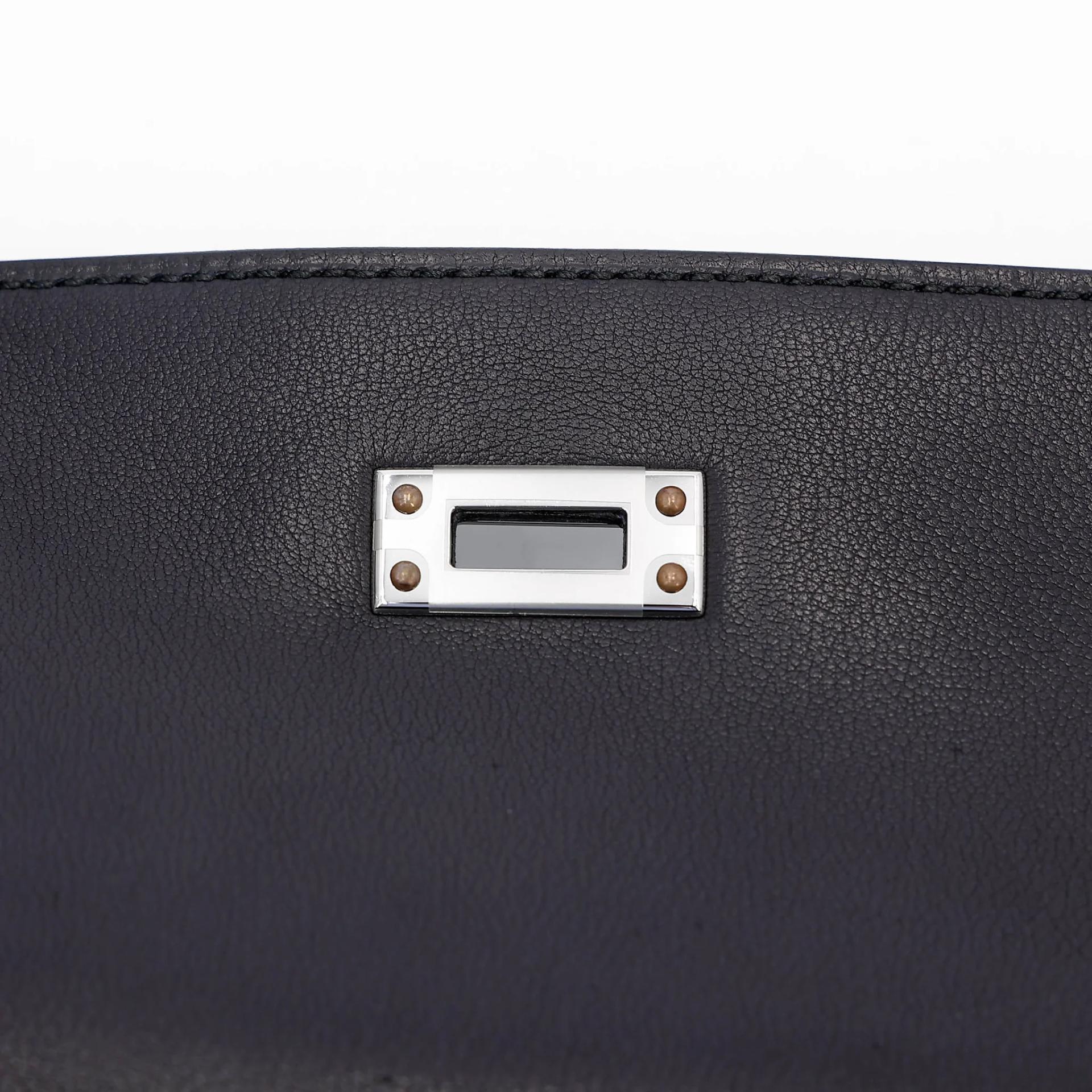 Brand New ( Rank N ) HERMÈS Kelly Danse Noir (89) Volupto calfskin Palladium hardware G (2026) - 11
