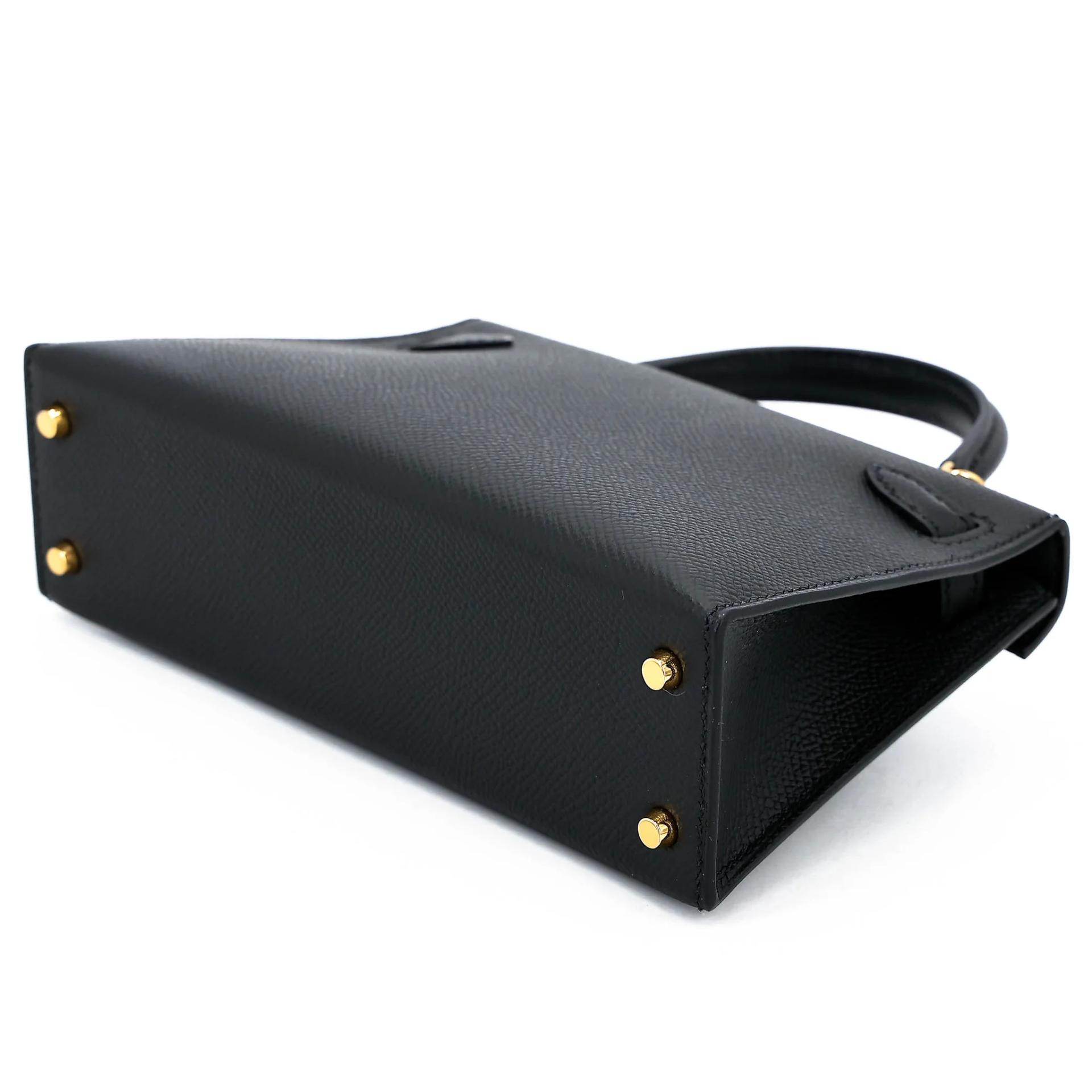 Unused ( Rank NS ) HERMÈS Mini Kelly II Noir (89) Epsom Gold hardware Y (2020) - 6