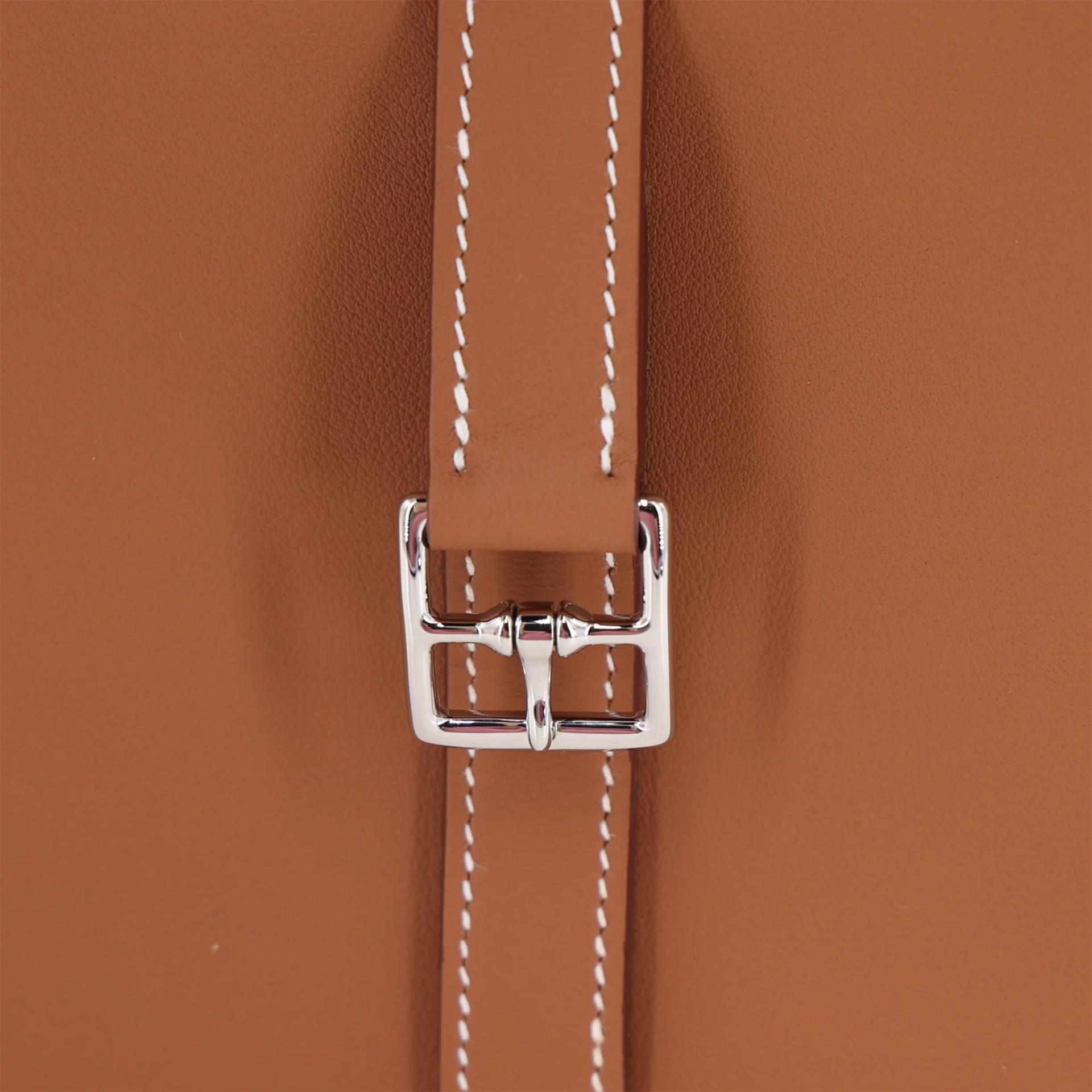 Brand New ( Rank N ) HERMÈS Halzan Mini Gold (37) Swift Palladium hardware K (2025) - 9