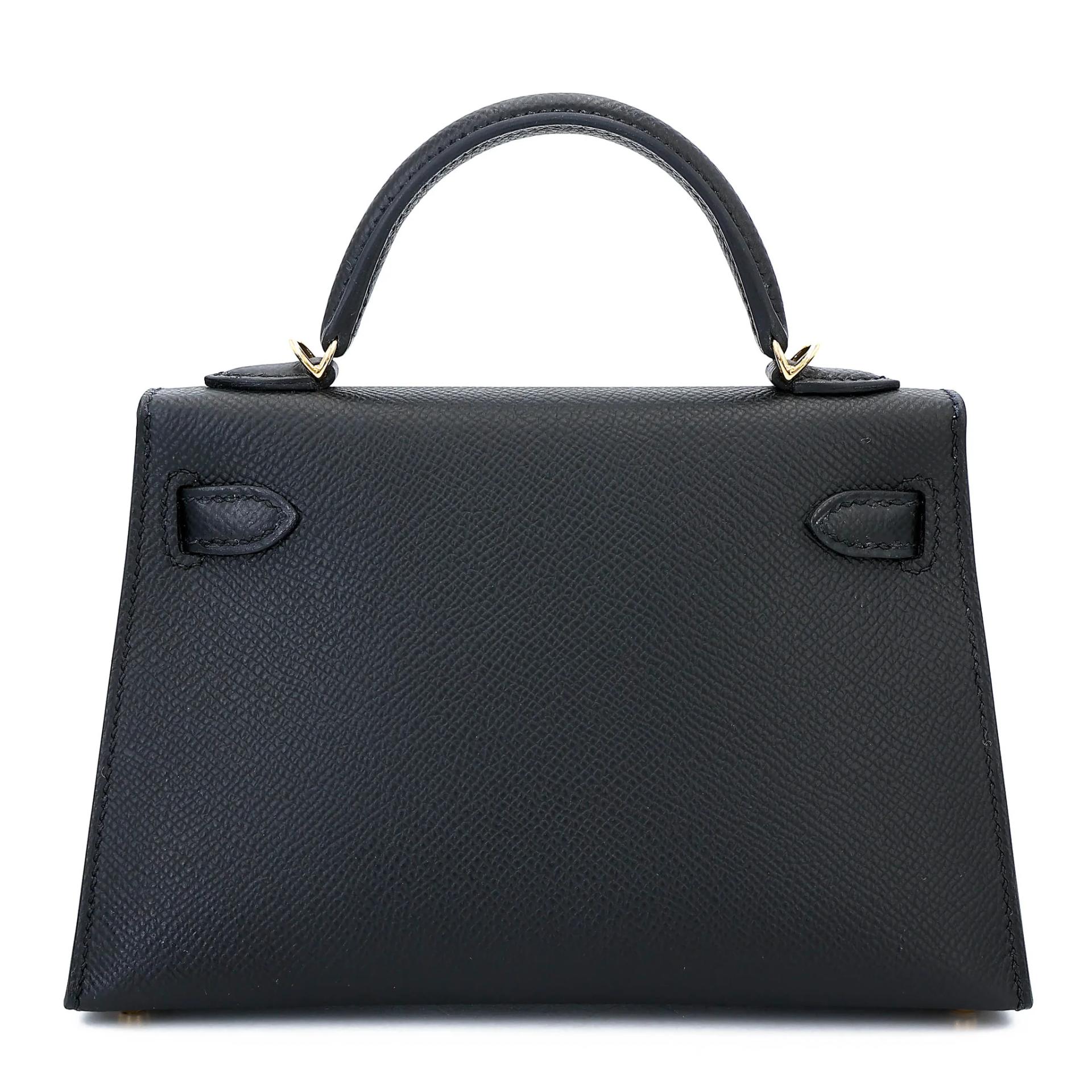 Unused ( Rank NS ) HERMÈS Mini Kelly II Noir (89) Epsom Gold hardware Y (2020) - 2