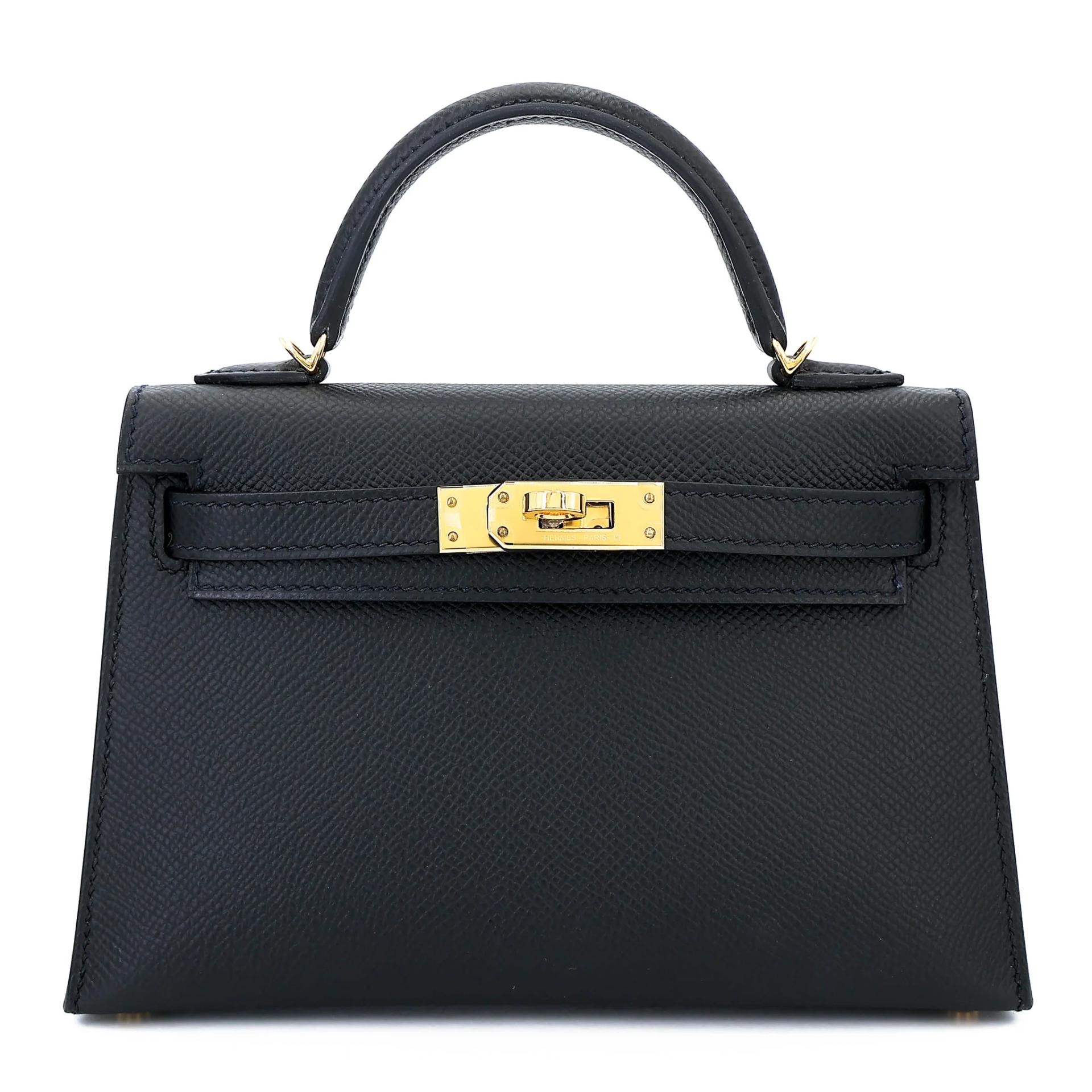 Unused ( Rank NS ) HERMÈS Mini Kelly II Noir (89) Epsom Gold hardware Y (2020) - 1