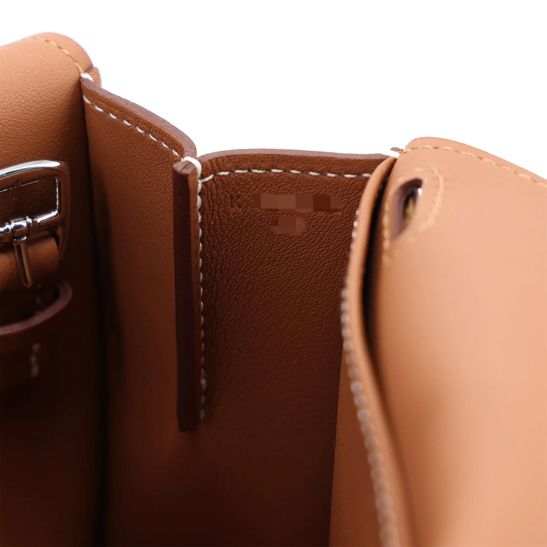 Brand New ( Rank N ) HERMÈS Halzan Mini Gold (37) Swift Palladium hardware K (2025) - 15