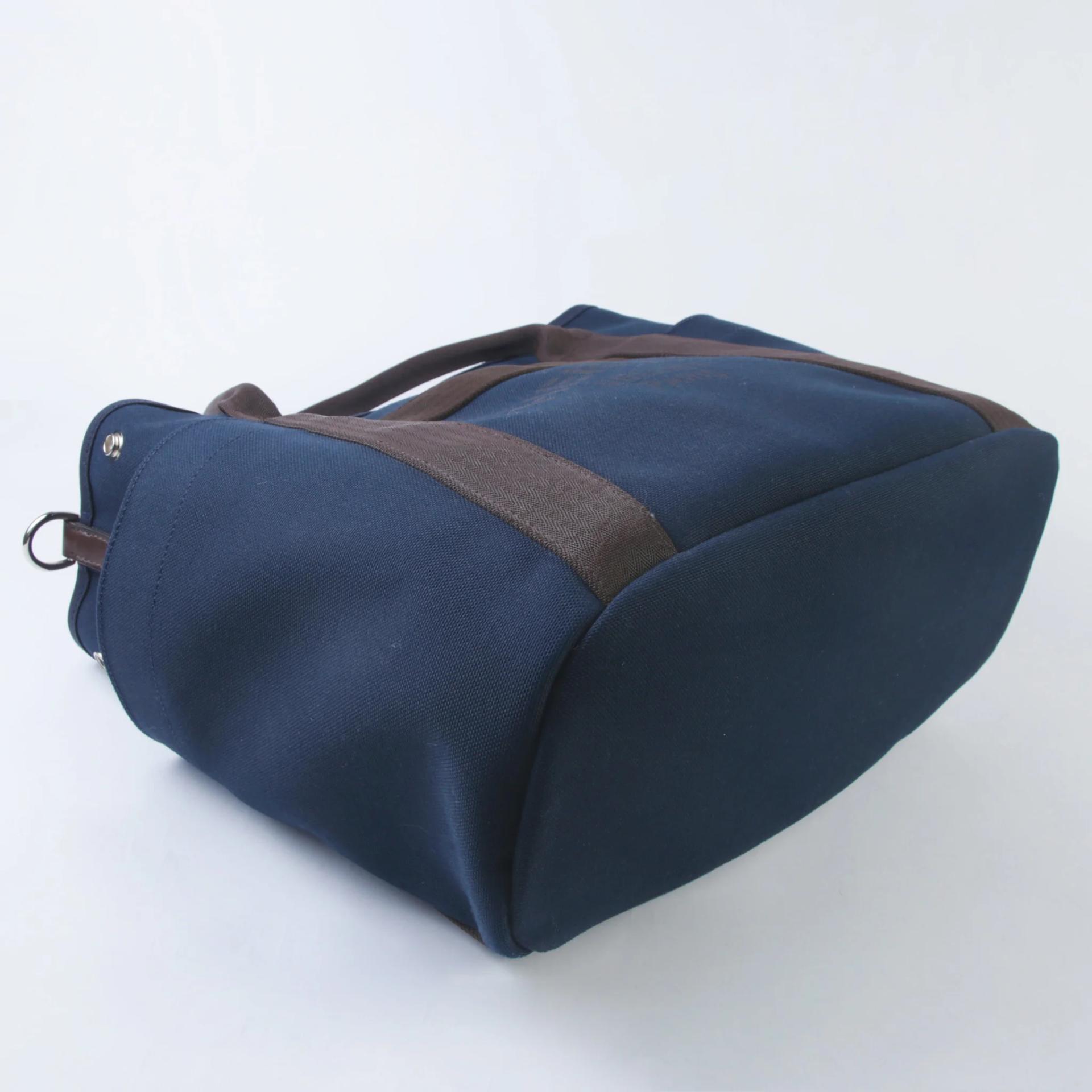Very Good ( Rank A) HERMÈS Sac de pansage Groom Navy Orange Canvas Palladium hardware C (2018) - 4