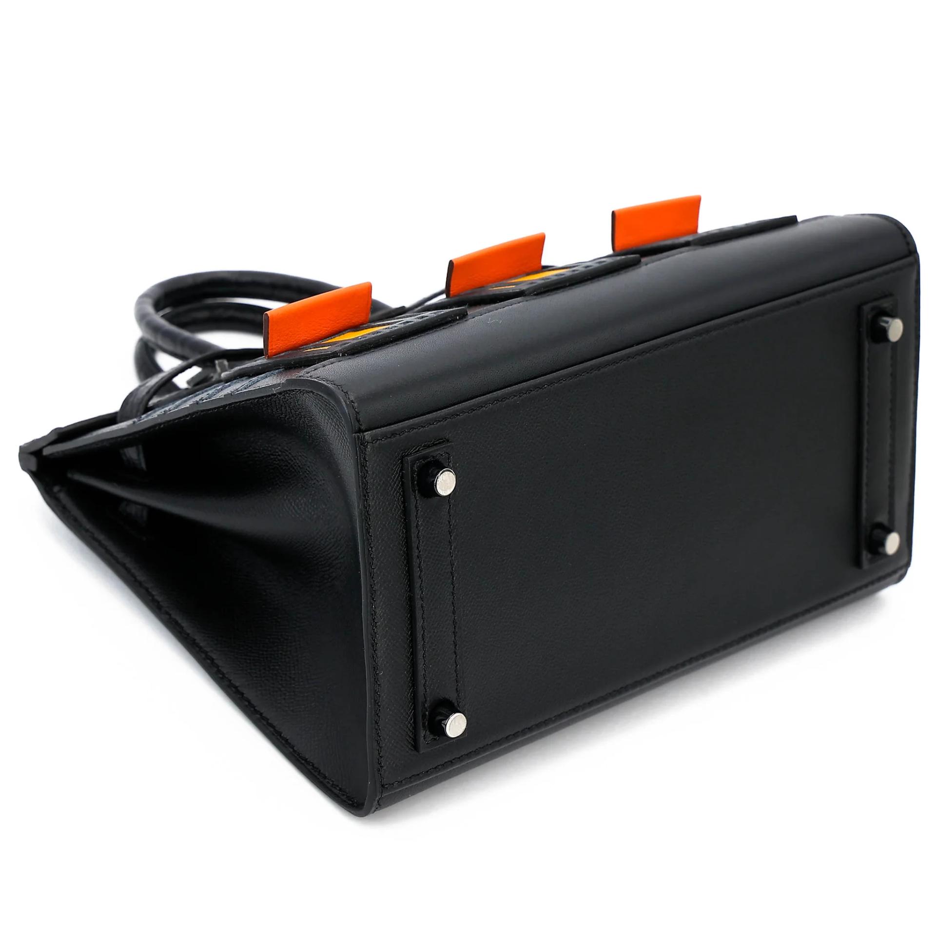 未使用保存品 HERMÈS 爱马仕 限量收藏款 Birkin Faubourg 20 房子包 89 黑色 Noir (Black) Madame皮 □ 短吻鳄 雾面 黑扣 U刻 2022年 - 5