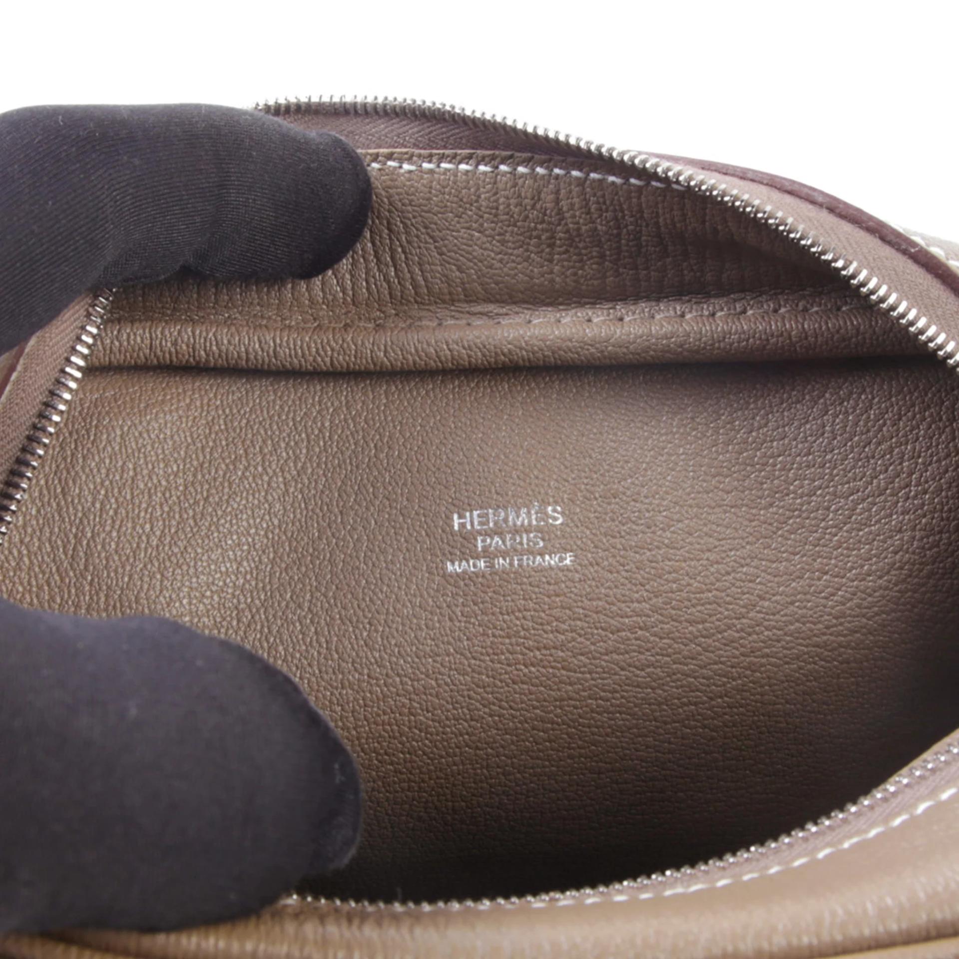 Brand New ( Rank N ) HERMÈS Plume Mini Etoupe (18) Chevre Palladium hardware K (2025) - 8