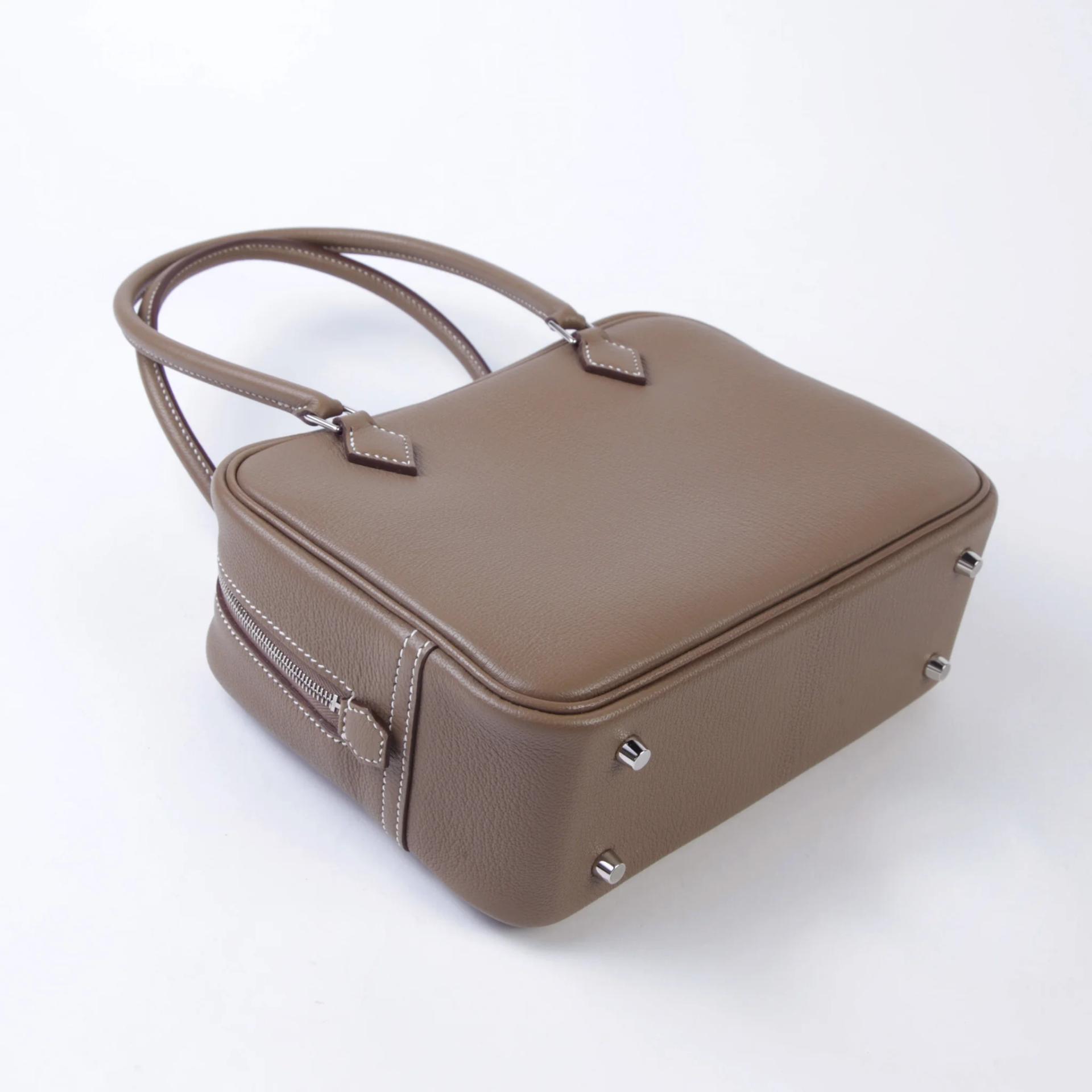 Brand New ( Rank N ) HERMÈS Plume Mini Etoupe (18) Chevre Palladium hardware K (2025) - 4