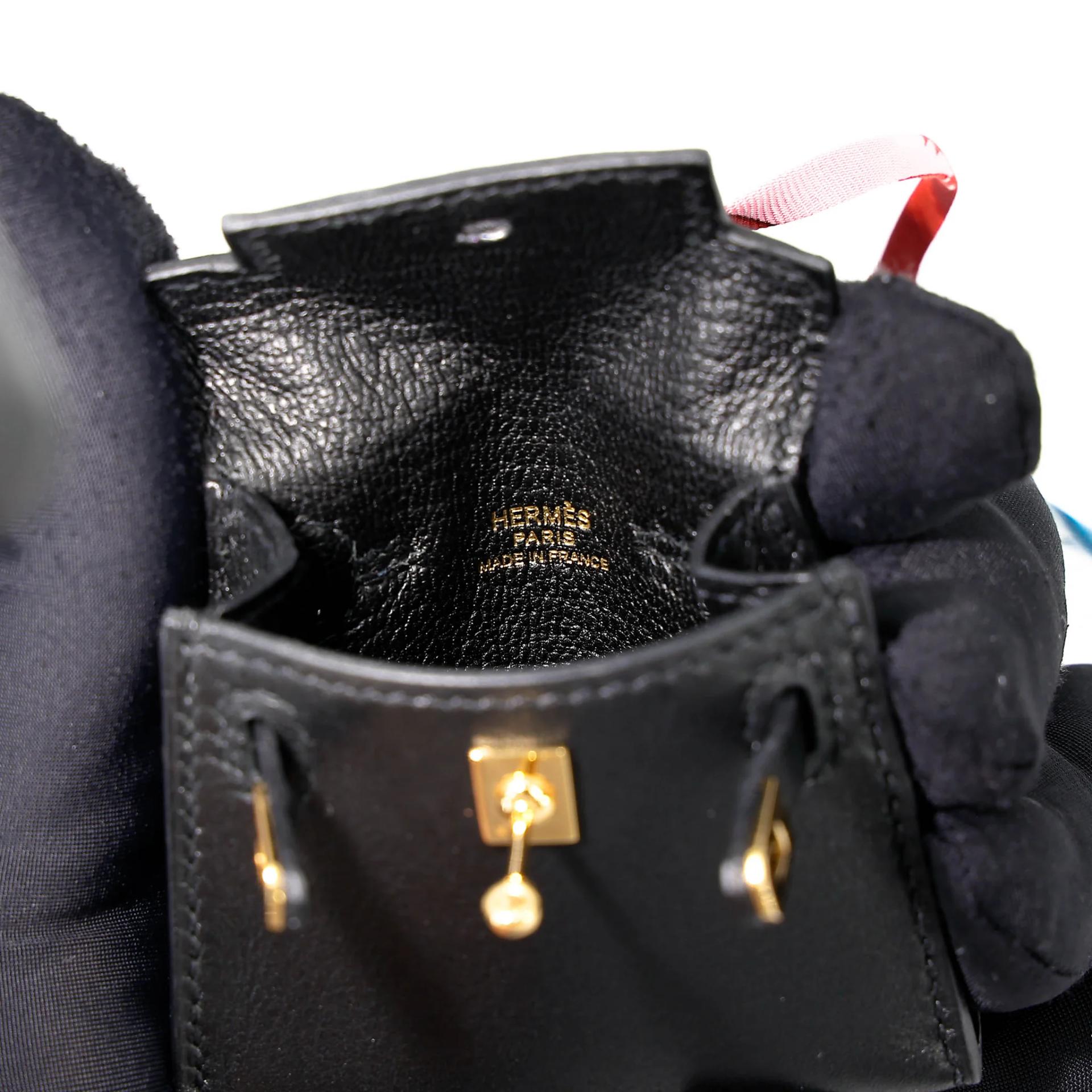 Unused ( Rank NS ) HERMÈS Kelly Twilly charm Noir (89) Tadelakt Gold hardware D (2019) - 15