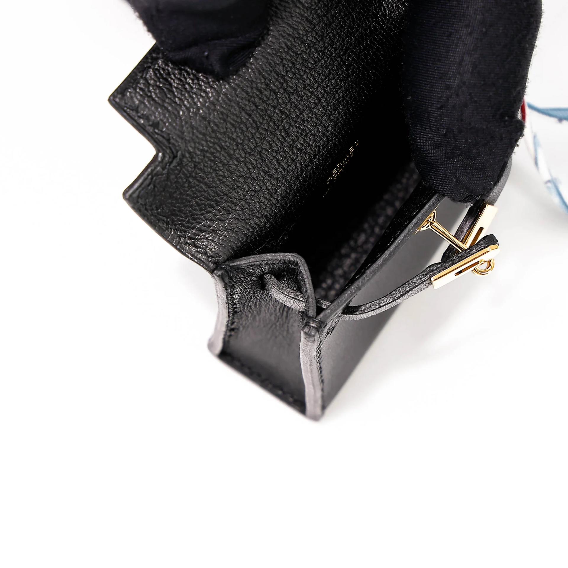 Unused ( Rank NS ) HERMÈS Kelly Twilly charm Noir (89) Tadelakt Gold hardware D (2019) - 18