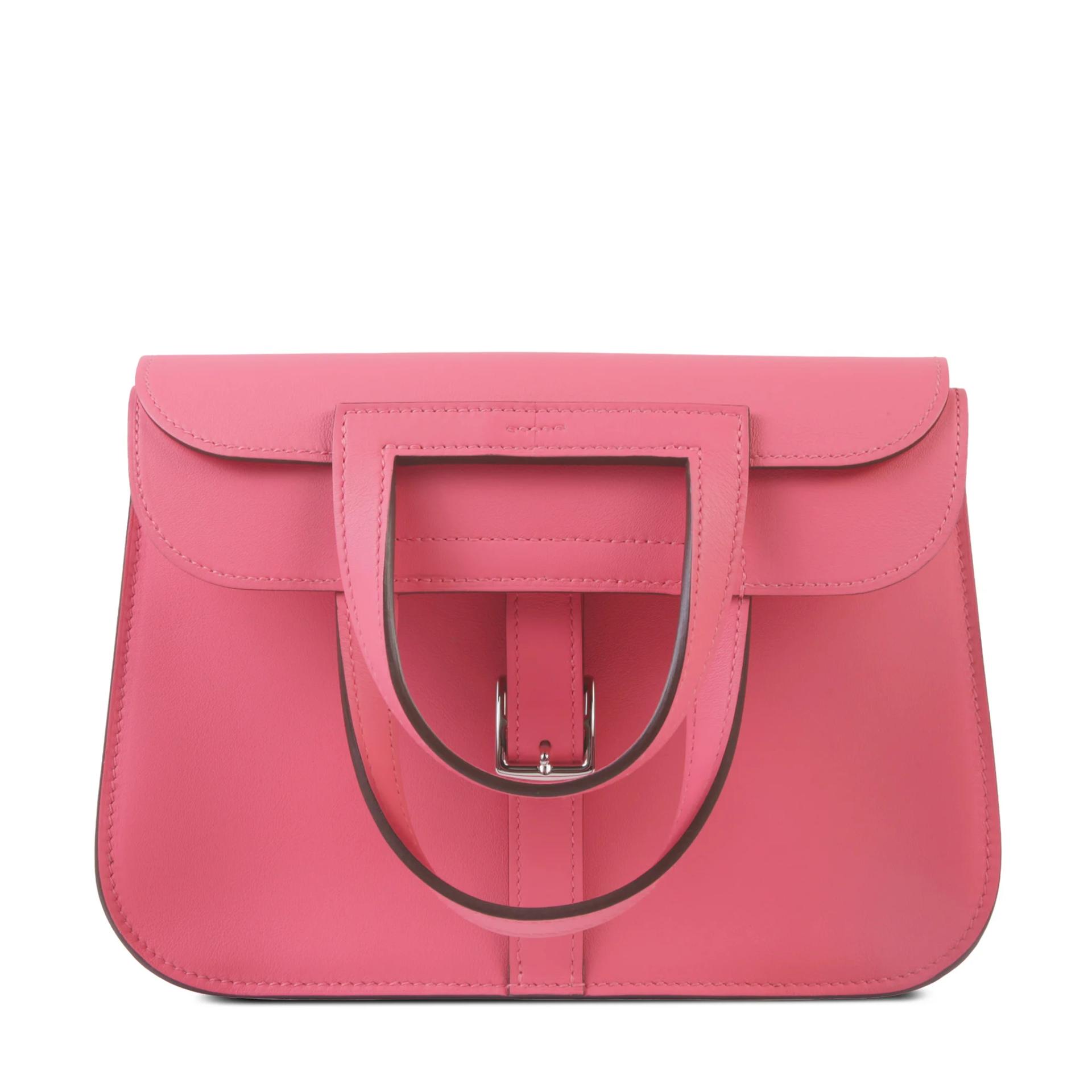 Excellent ( Rank SA ) HERMÈS Halzan Mini Rose Azalee (8W) Swift Palladium hardware K (2025) - 1