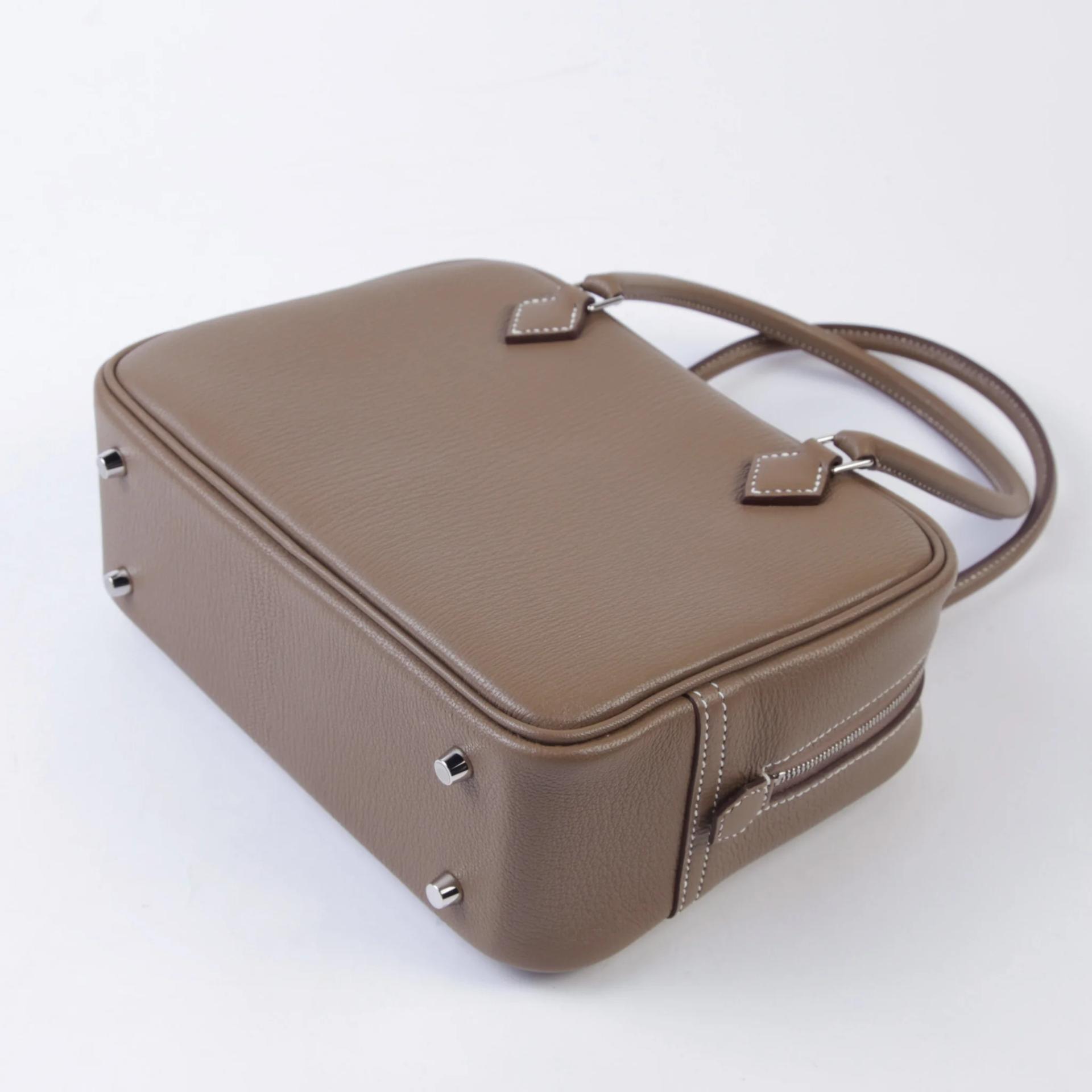 Brand New ( Rank N ) HERMÈS Plume Mini Etoupe (18) Chevre Palladium hardware K (2025) - 7