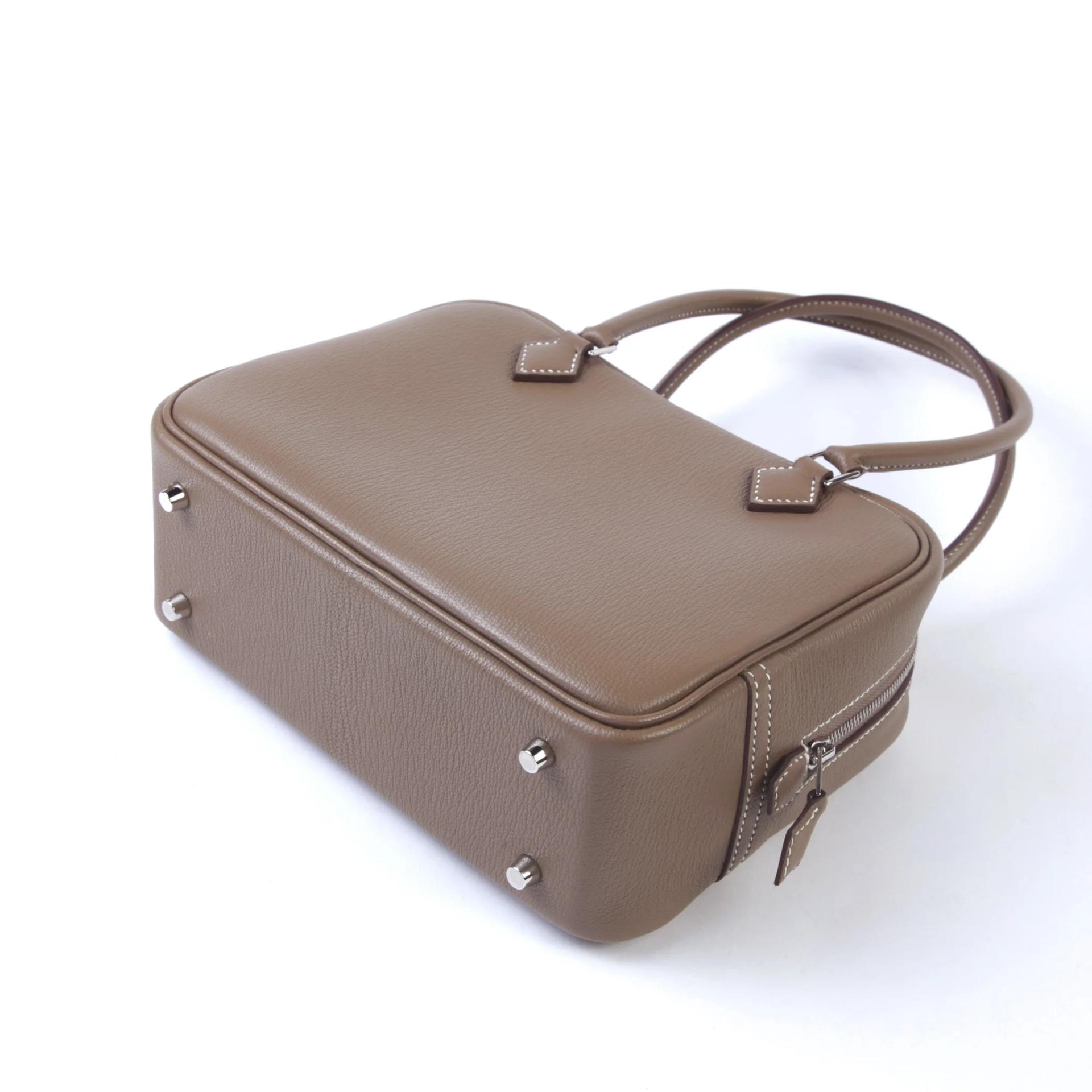 Brand New ( Rank N ) HERMÈS Plume Mini Etoupe (18) Chevre Palladium hardware K (2025) - 5