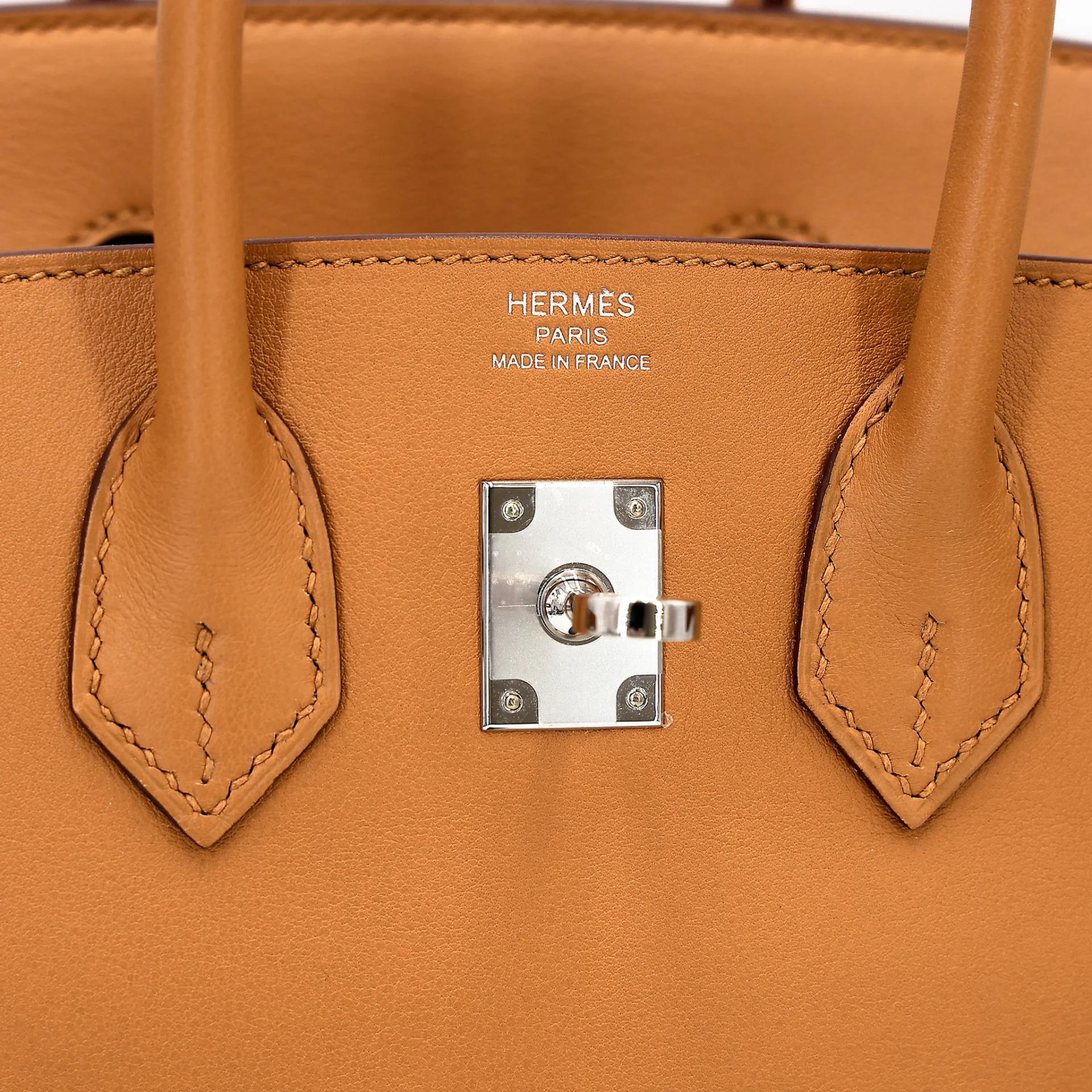 Very Good ( Rank A) HERMÈS Birkin 25 Sesame (2S) Swift Palladium hardware Y (2020) - 17