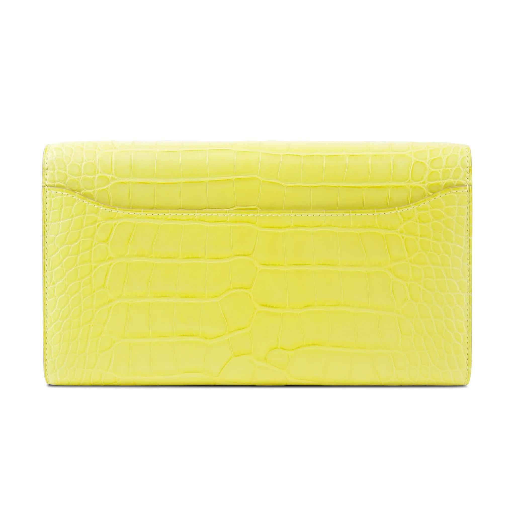 A美品 HERMÈS 愛馬仕 Constance To Go 9R 檸檬黃 Lime □ 短吻鱷 銀扣 B刻 2023年 - 2