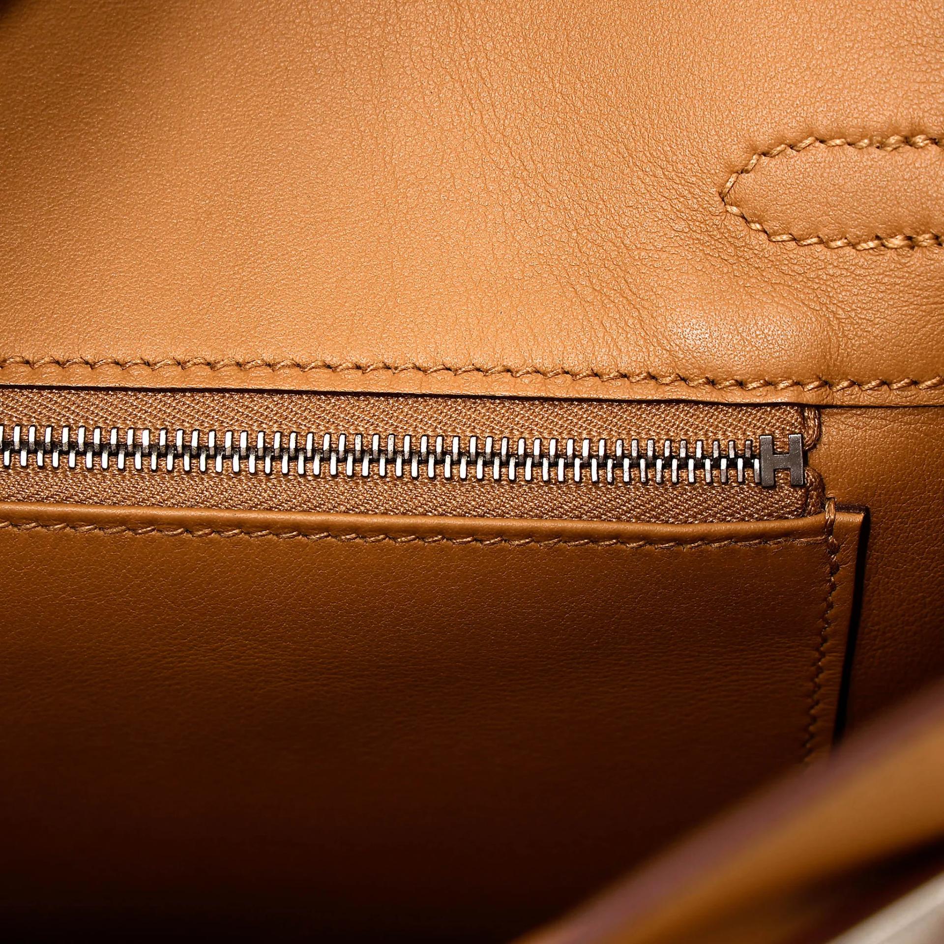 Very Good ( Rank A) HERMÈS Birkin 25 Sesame (2S) Swift Palladium hardware Y (2020) - 18