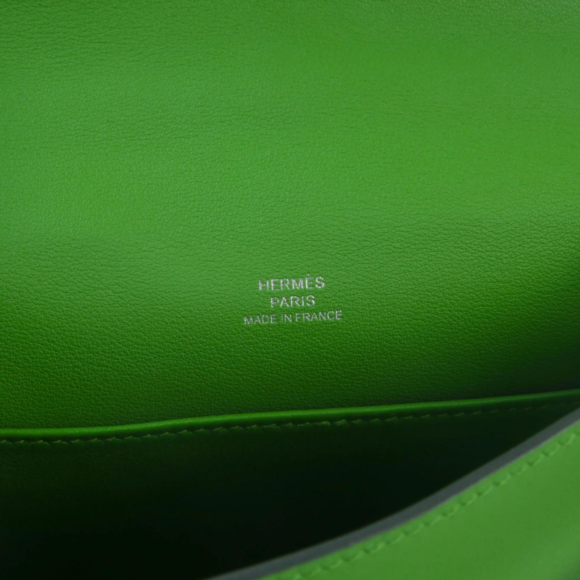 ランク N 新品 HERMÈS エルメス ポシェットケリー ヴェール・ユッカ (A8) スイフト シルバー金具 K刻印 (2025) - 10