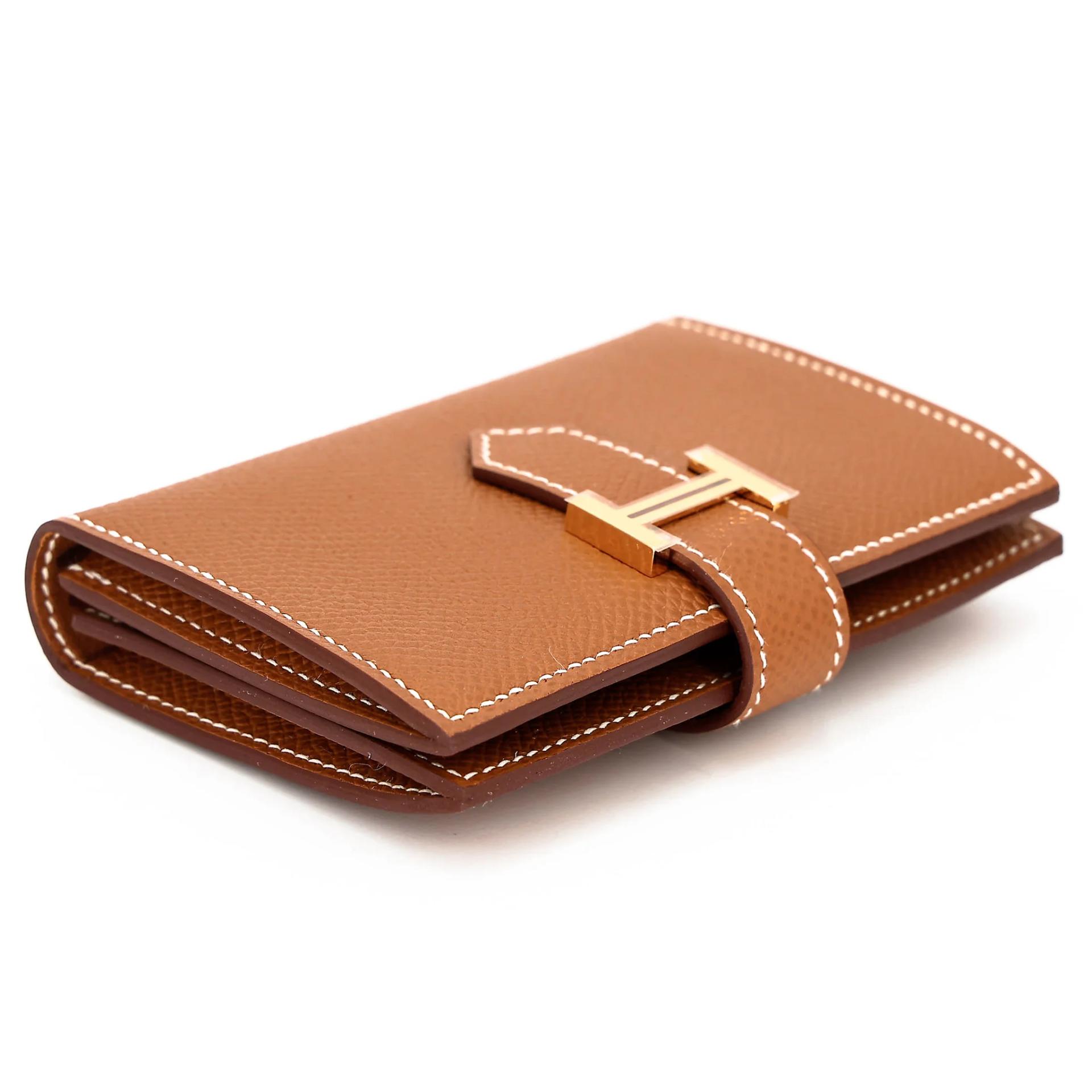 Unused ( Rank NS ) HERMÈS Bearn Card Holder Gold (37) Epsom Gold hardware B (2023) - 5
